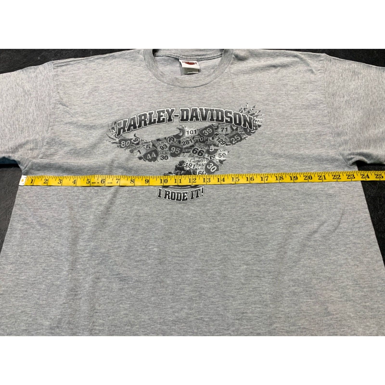 Harley Davidson Harley-Davidson Eagle I Rode It Graphic T-Shirt 2XL Gray Biker 90s Mens Size US XXL / EU 58 / 5 - 6 Thumbnail