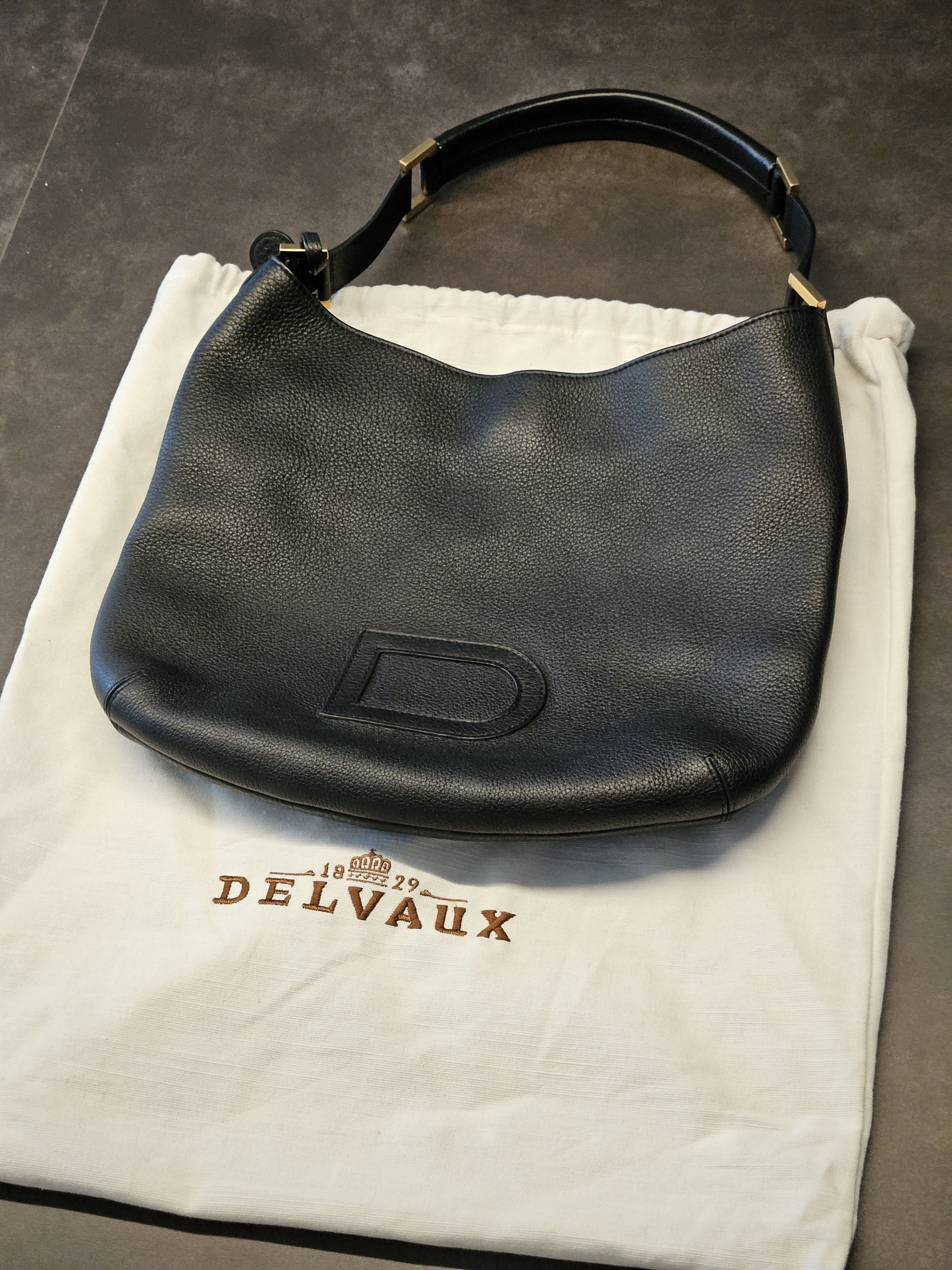 Delvaux DELVAUX Louise PM Black Grained Leather Shoulder Bag Size ONE SIZE - 5 Thumbnail