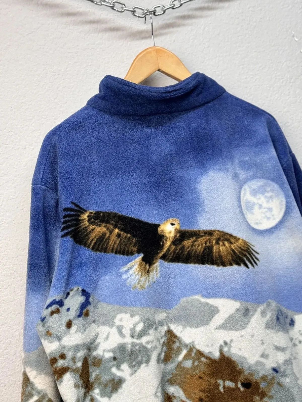 If Six Was Nine Vintage Black Fullprint Wolf Zip Animals Fleece Jacket Size US XL / EU 56 / 4 - 11 Thumbnail