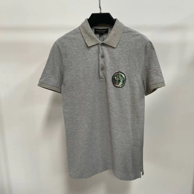Burberry Burberry Gray Men's Polo Shirt Size US M / EU 48-50 / 2 - 1 Thumbnail