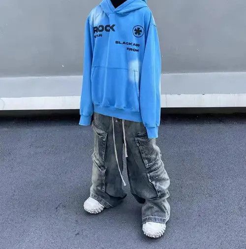 Japanese Brand × Jean Street hip-hop grunge gradient retro wide-leg jeans Size US 32 / EU 48 - 3 Thumbnail