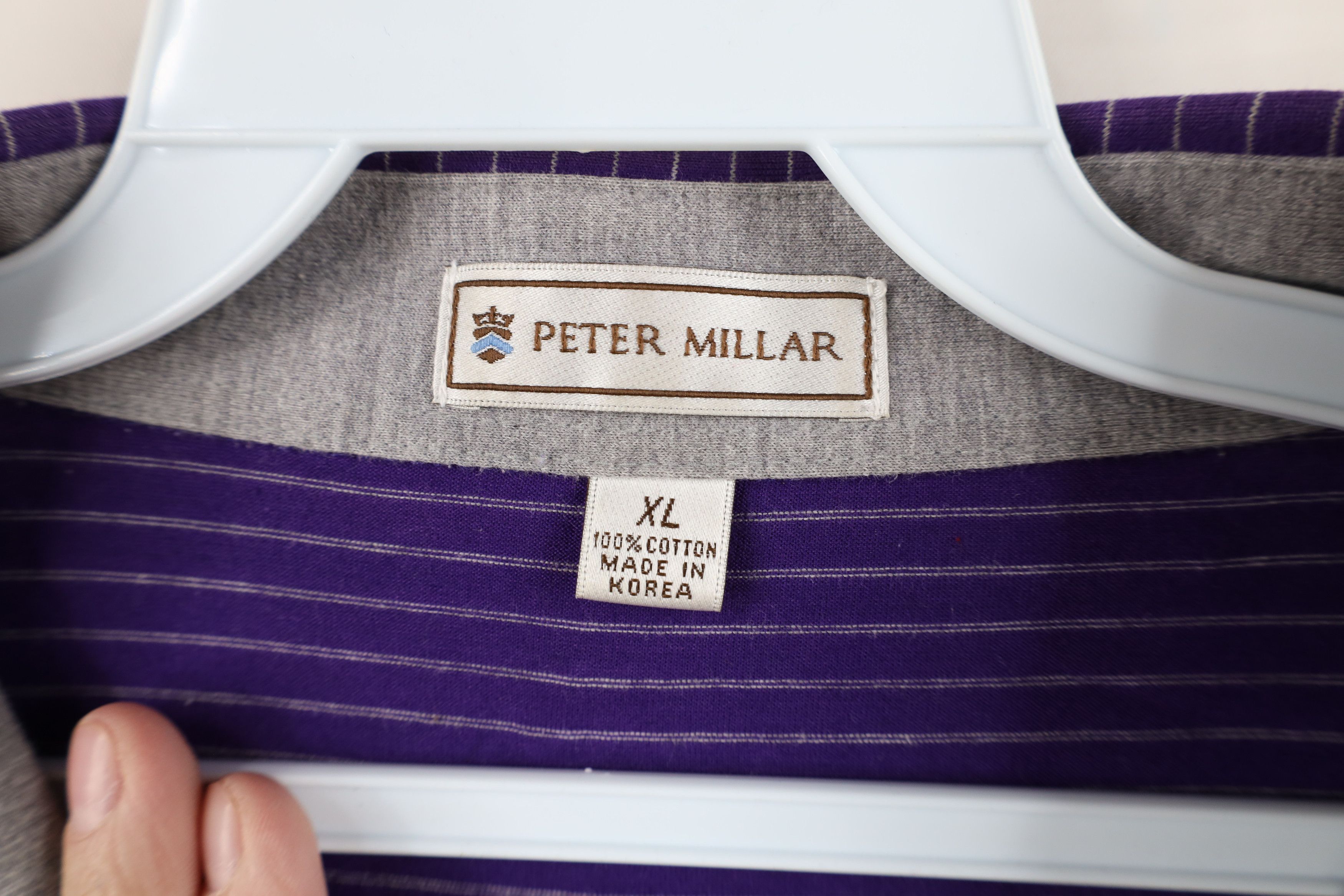 Peter Millar Peter Millar Cotton Knit Collared Golf Polo Shirt Purple Size US XL / EU 56 / 4 - 7 Thumbnail