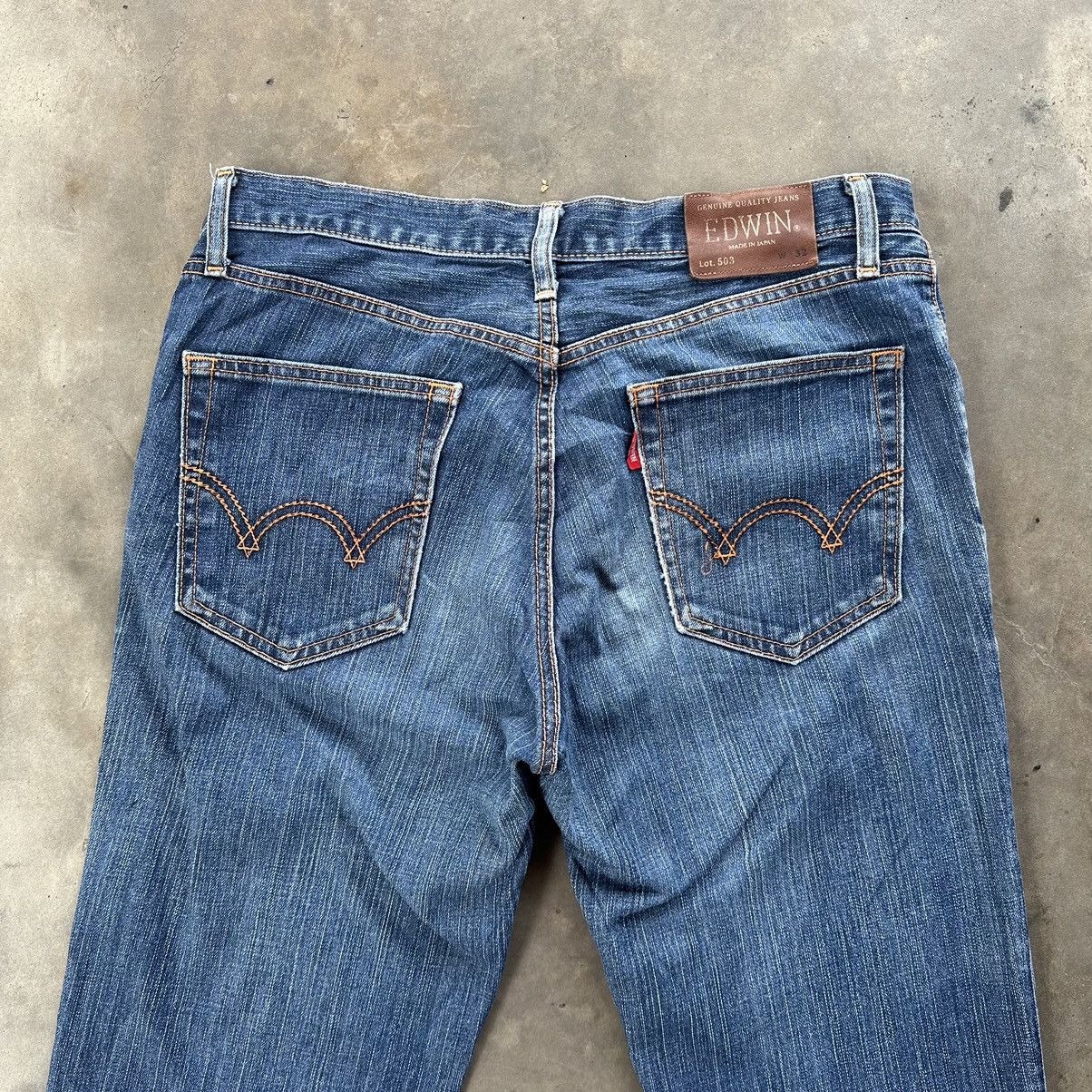 Japanese Brand Vintage Edwin Distressed Faded Denim Jean Pant W32 Size US 32 / EU 48 - 11 Thumbnail