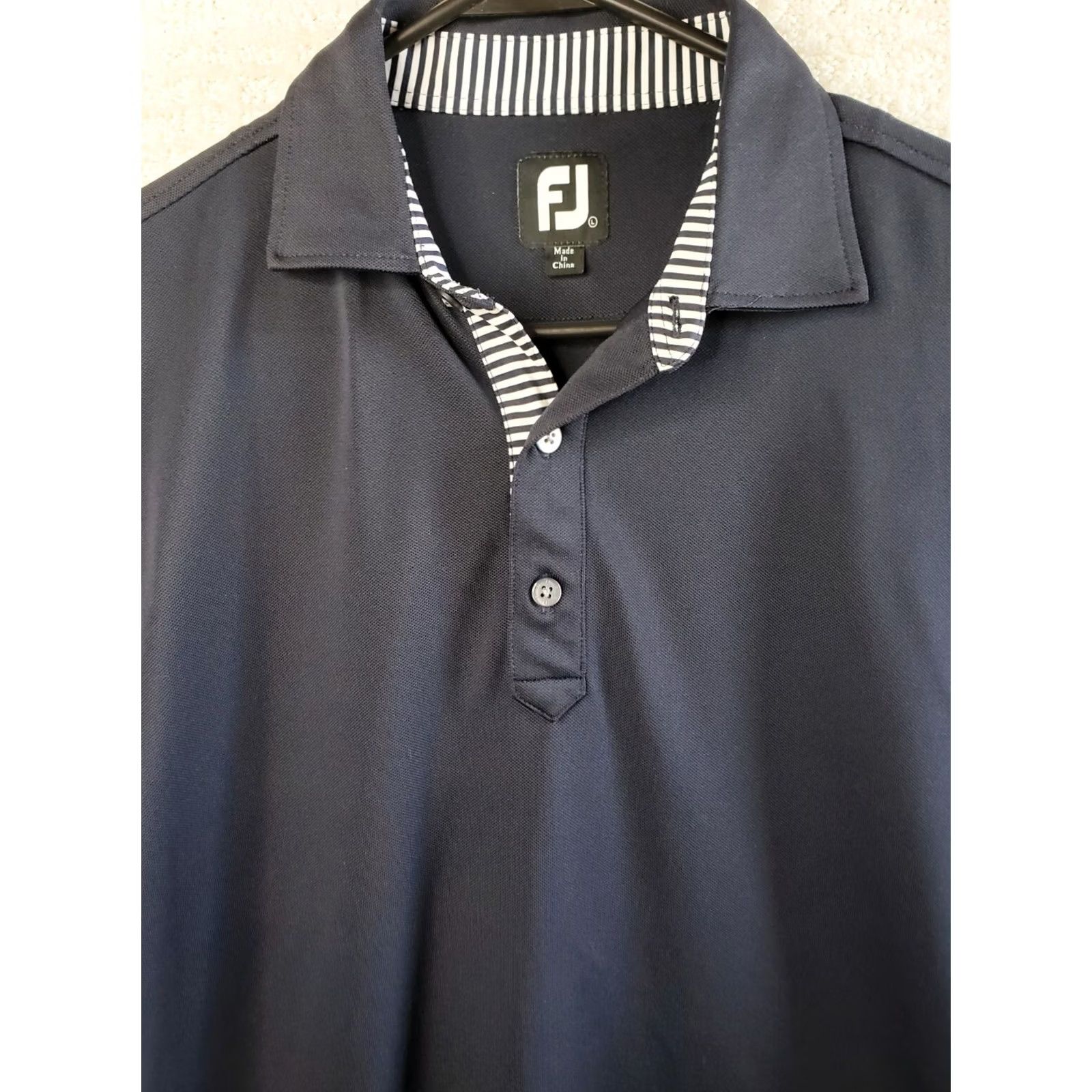 Footjoy FOOTJOY Men's L Black Golf Polo Shirt Stretch Size US L / EU 52-54 / 3 - 3 Thumbnail