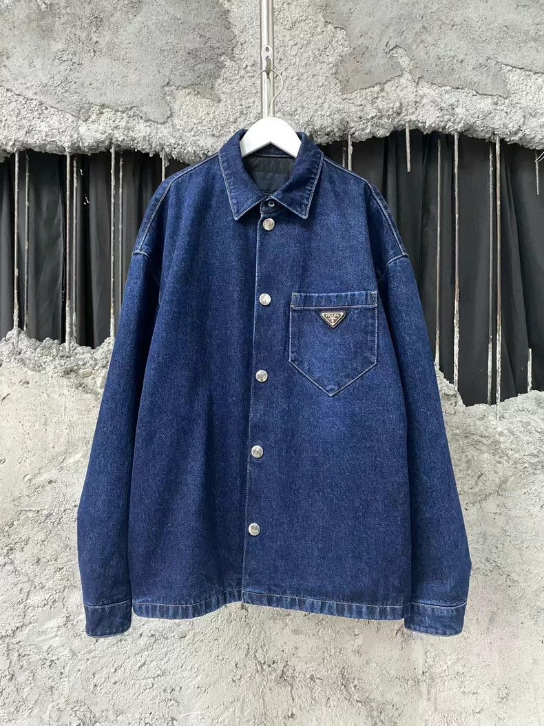 Prada Prada Denim Cotton Jacket Coat - dmc Size US L / EU 52-54 / 3 - 1 Thumbnail