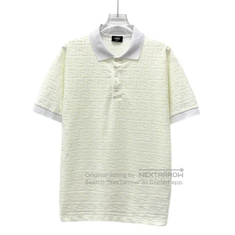 Fendi Fendi Beige Logo Letter Printed Cotton Lapel Single Breast Size US M / EU 48-50 / 2 - 1 Thumbnail