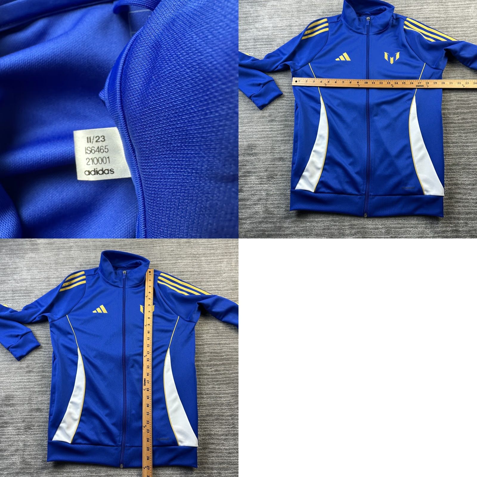 Adidas Adidas Jacket Mens Medium Blue Soccer Gym Training Track Messi Size US M / EU 48-50 / 2 - 8 Thumbnail