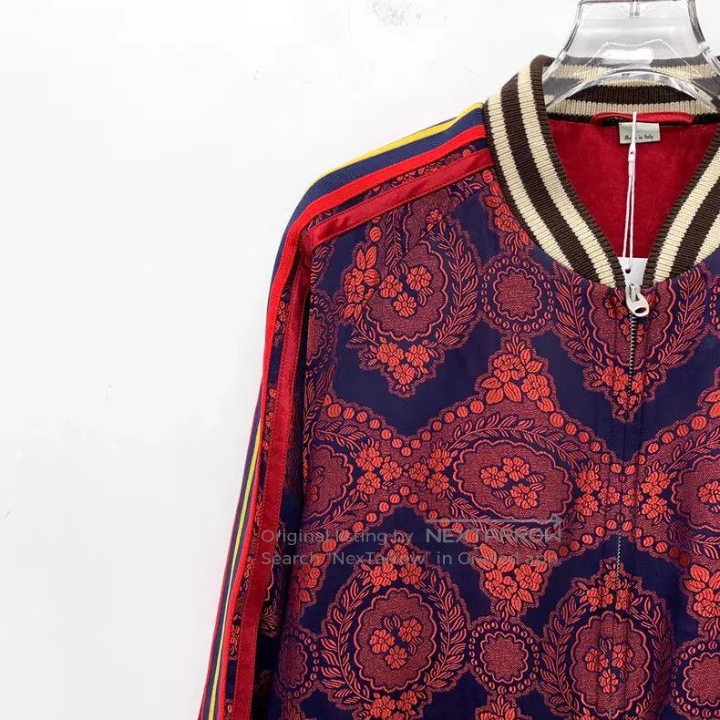 Gucci Gucci Dark red baroque floral embroidery stand-up collar z Size US S / EU 44-46 / 1 - 3 Thumbnail