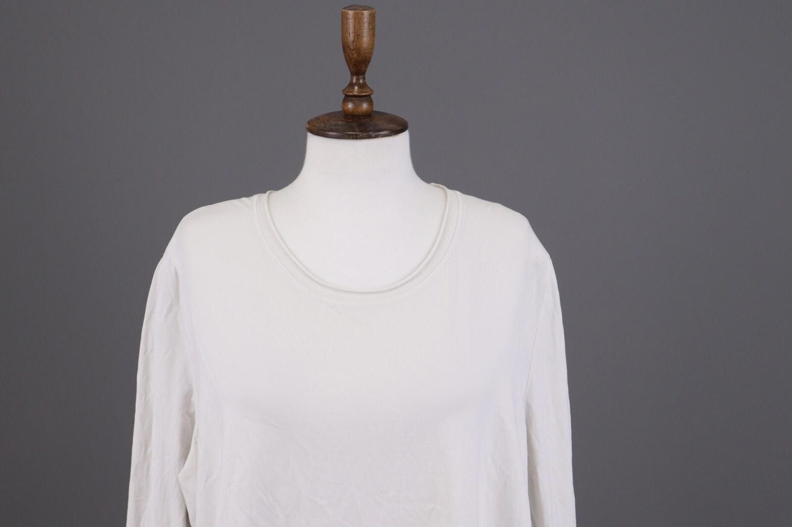 Oscar De La Renta Oska White Lightweight Summer Top Shirt Size 5 / 2XL Size XXL / US 16-18 / IT 52-54 - 2 Thumbnail
