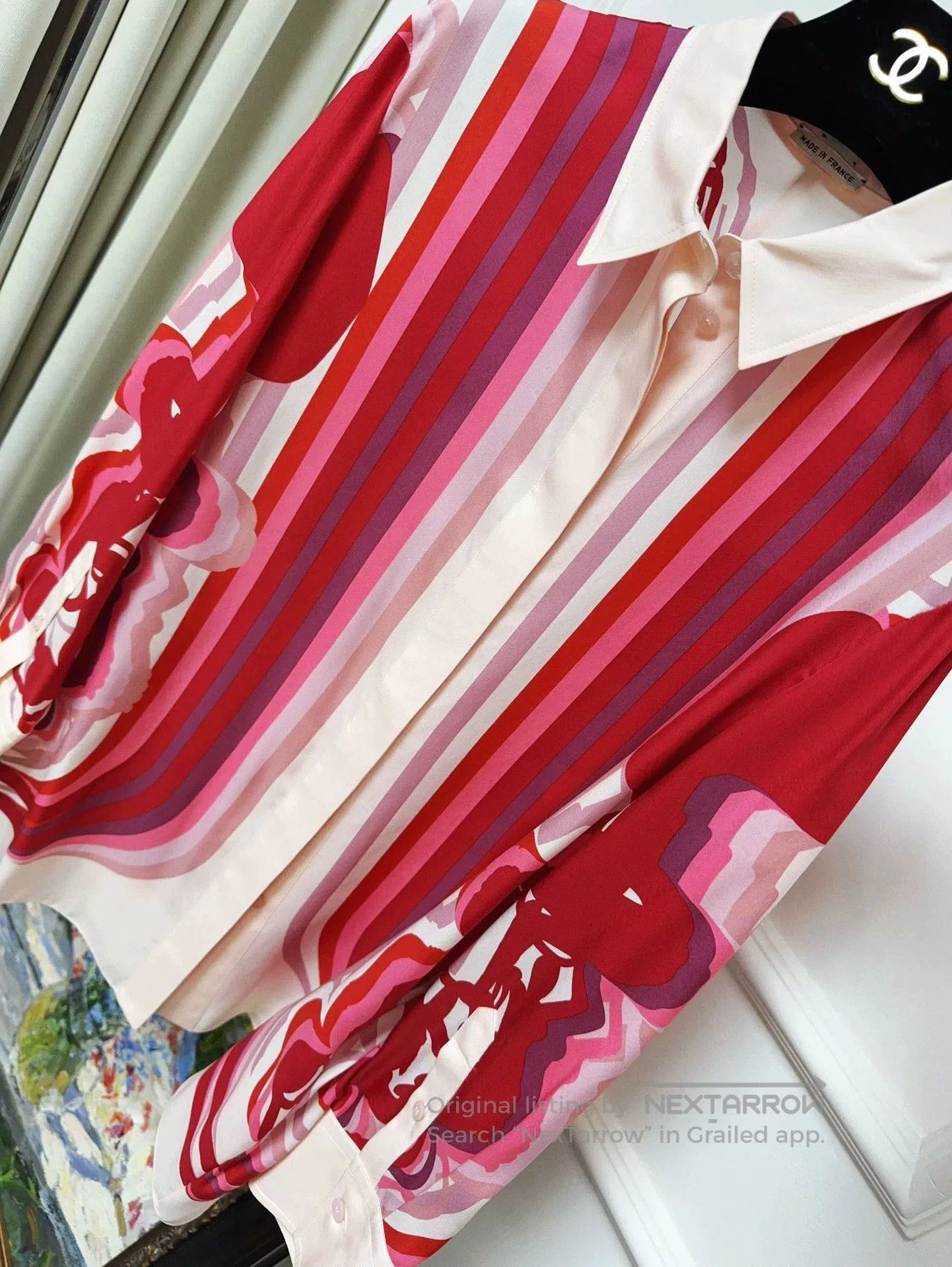 Hermes Hermes Red Gradient Stripe Silk Shirt. Size US M / EU 48-50 / 2 - 3 Thumbnail