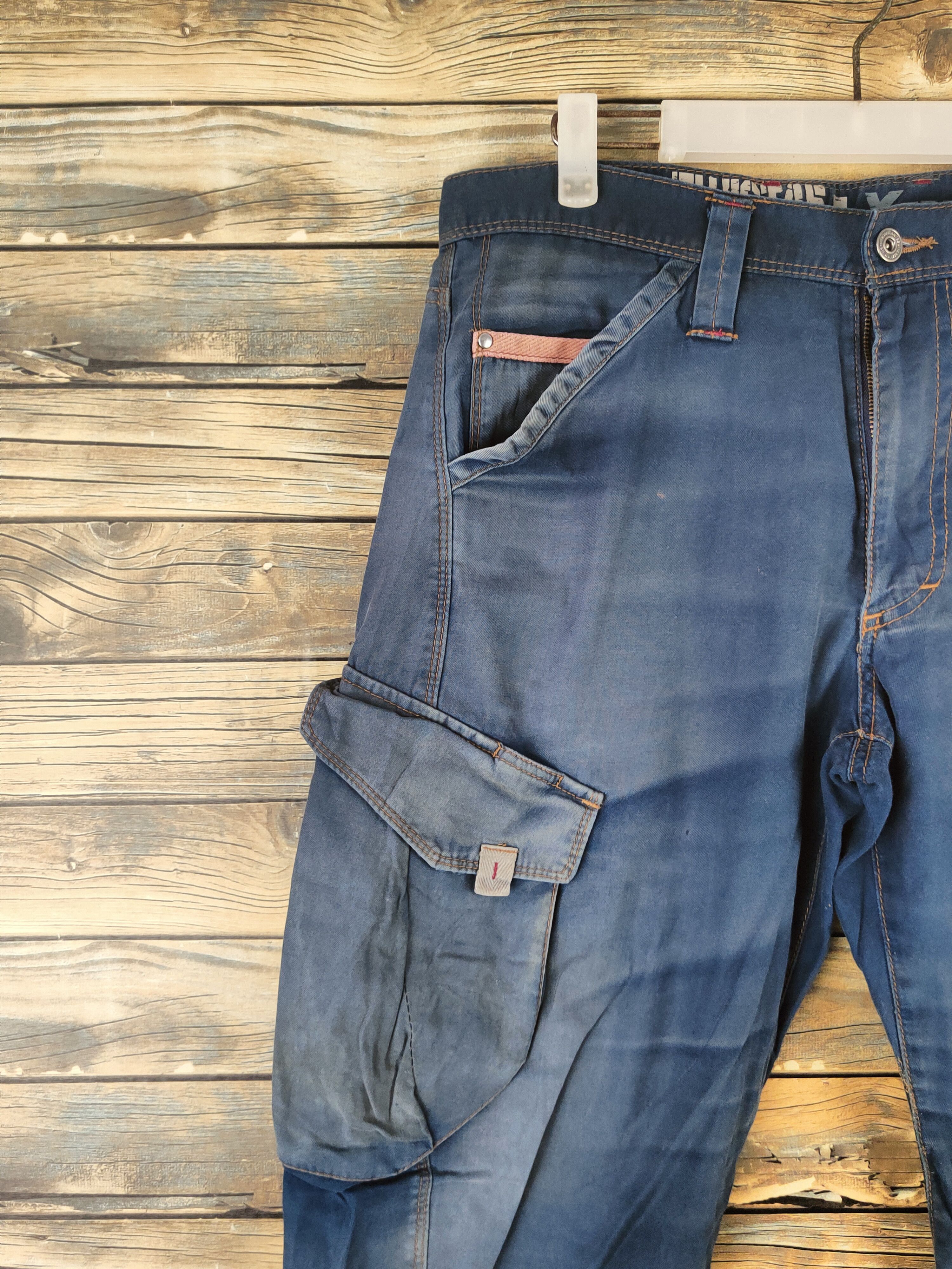 Japanese Brand DL Xebec Twist45 Blue Faded Multipocket Cargo Pants# 46-092 Size US 32 / EU 48 - 3 Thumbnail