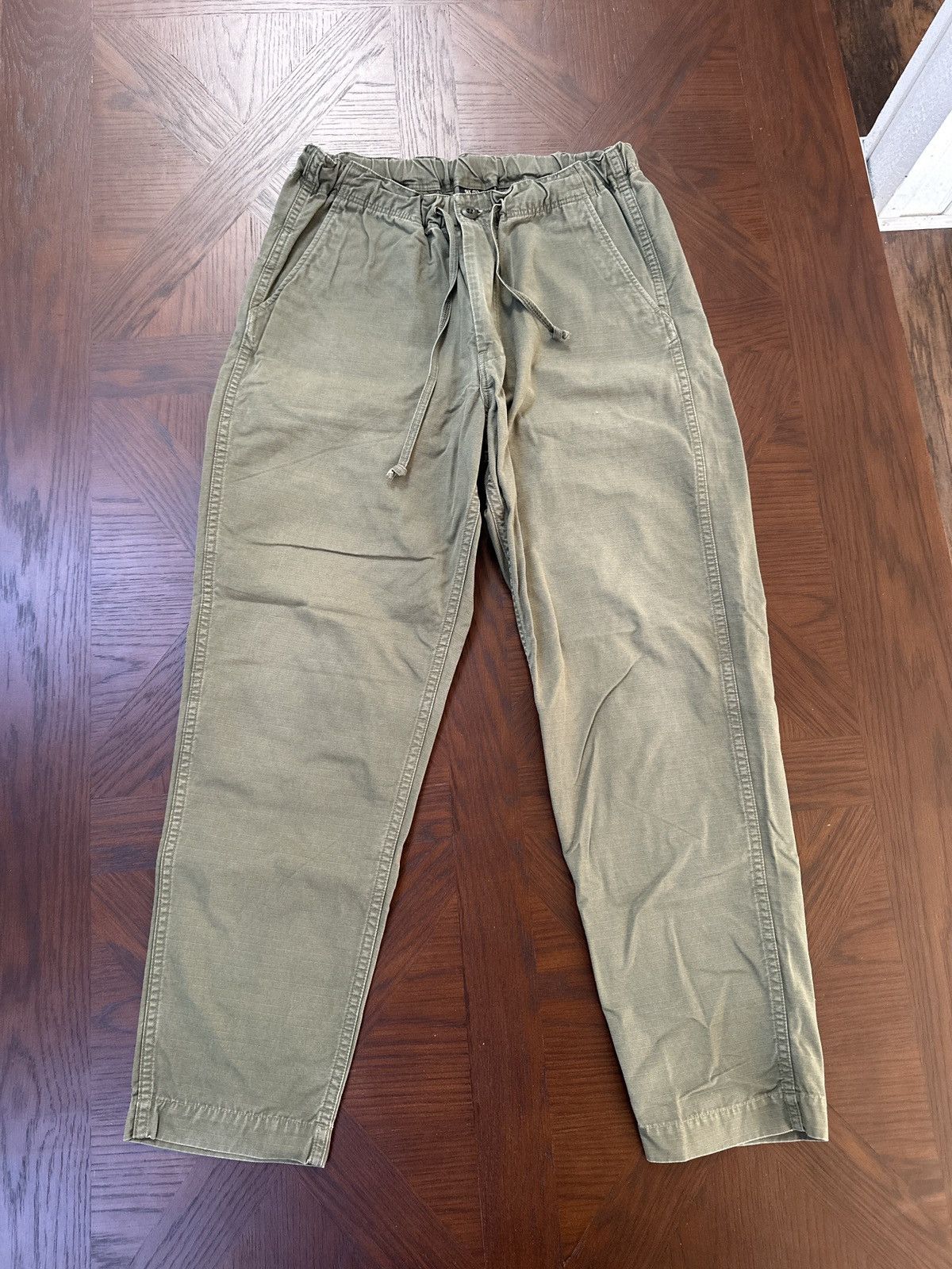 Orslow orSlow Olive Green Ripstop Pleated Easy Pants Size US 26 / EU 42 - 1 Thumbnail