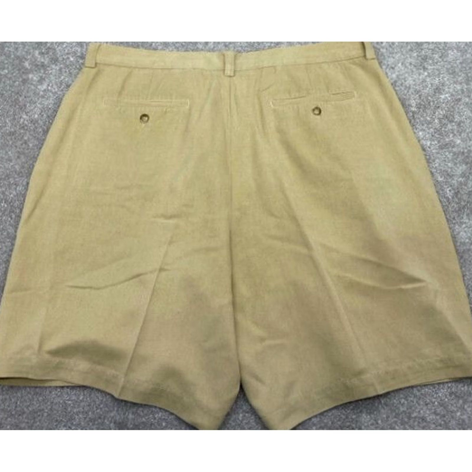 Tommy Bahama Tommy Bahama Silk Chino Shorts Mens 40 Beige 100% Silk Pleated Front 4731 Size US 40 / EU 56 - 5 Thumbnail