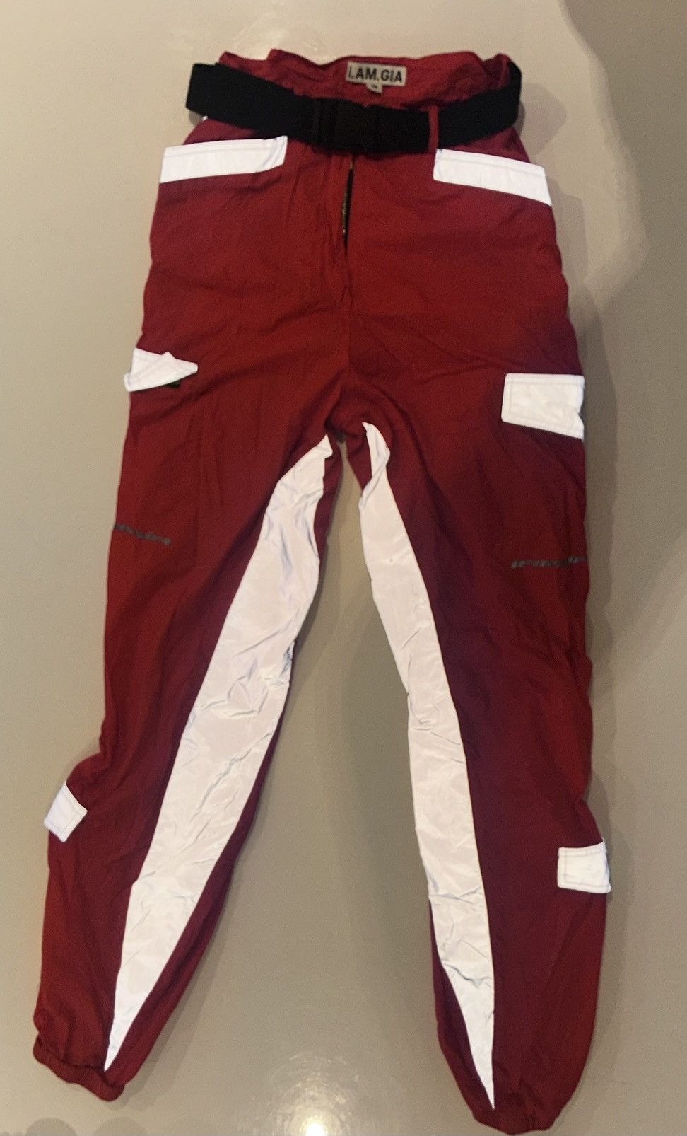I.AM.GIA I.AM.GIA Red & Silver Reflective Pants (Medium) Size 30" / US 8 / IT 44 - 1 Thumbnail