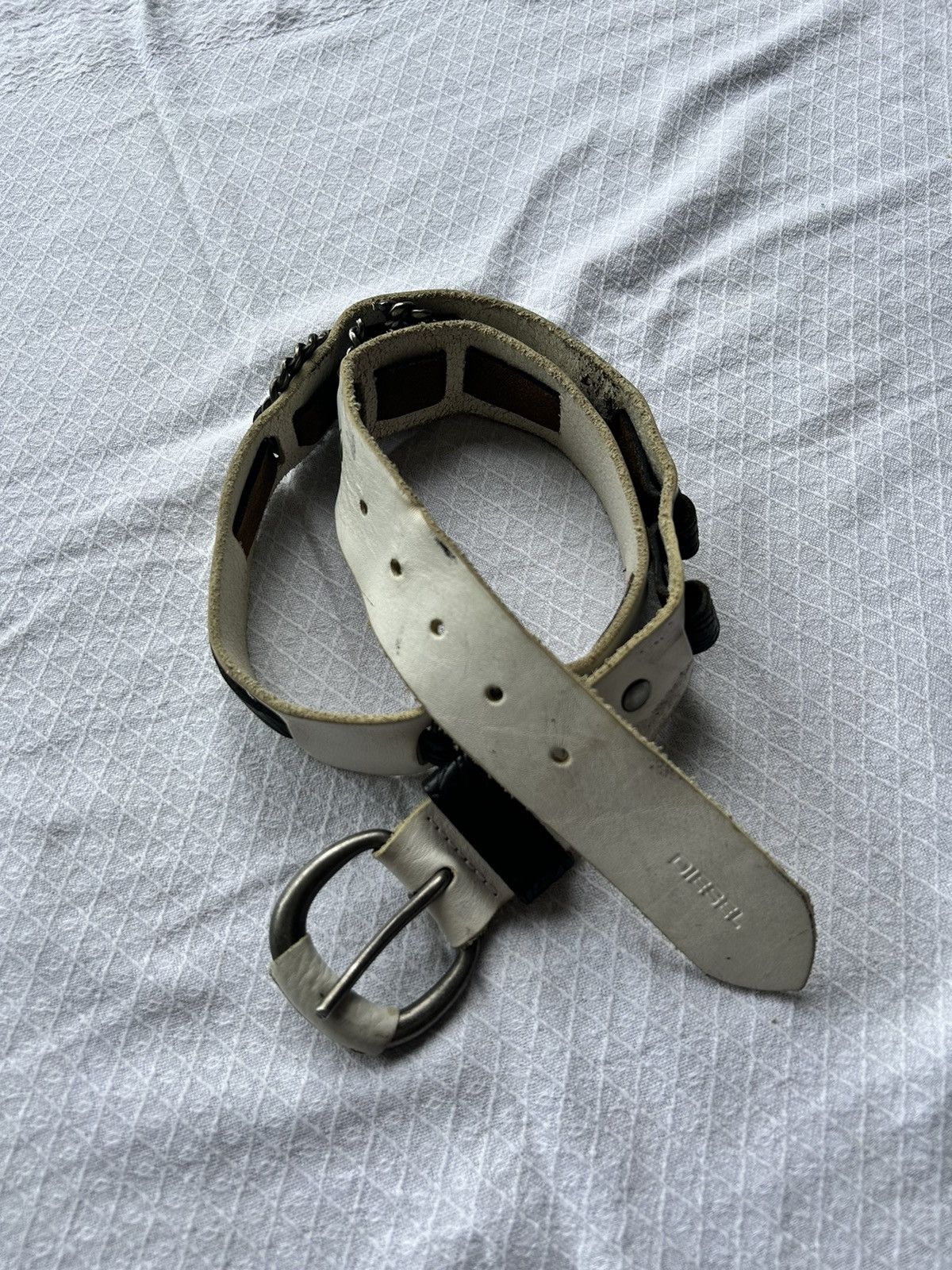 Diesel 💸BINDINGOFFER💸Diesel Y2k Leather Punk Belt Italy Size ONE SIZE - 2 Thumbnail