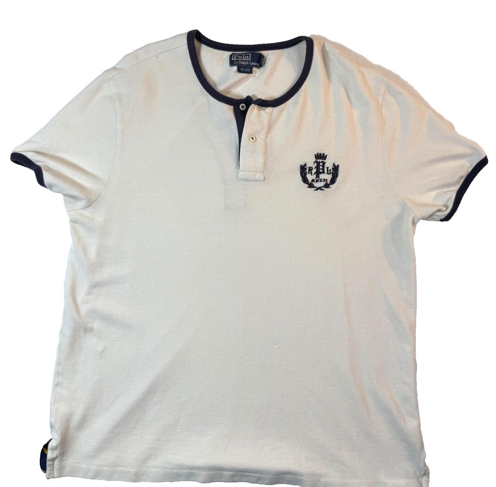 Other Polo Ralph Lauren Rugby Shirt Mens XL Cream Y2K Ringer Size US XL / EU 56 / 4 - 1 Thumbnail