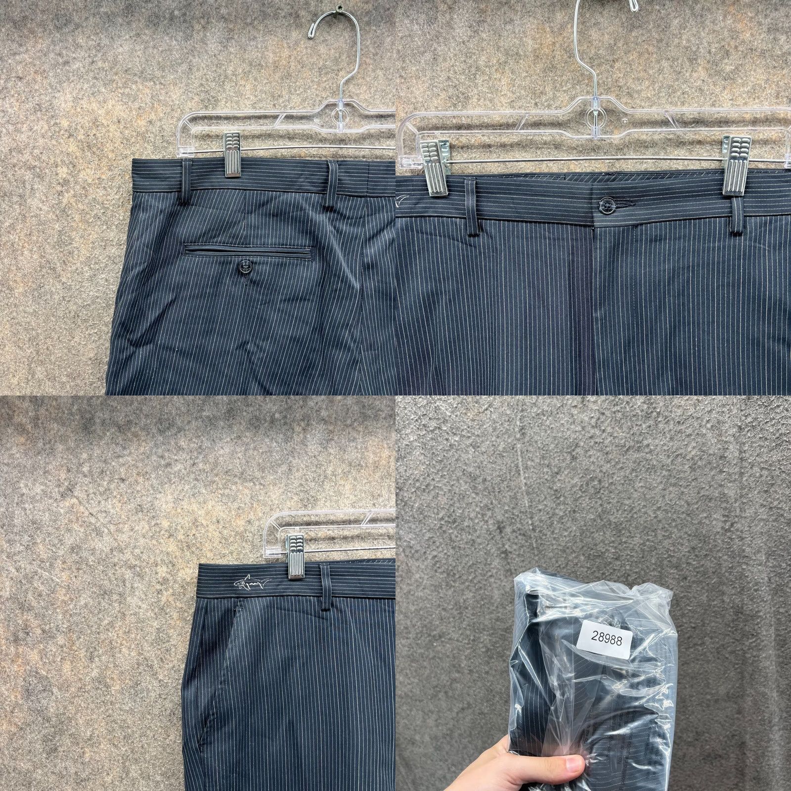 Vintage Greg Norman Shorts Mens 36 Black Chino Flat Front Stripes Cotton Golf Stretch Regular Rise Mid Inseam 9in Button Size US 36 / EU 52 - 8 Thumbnail