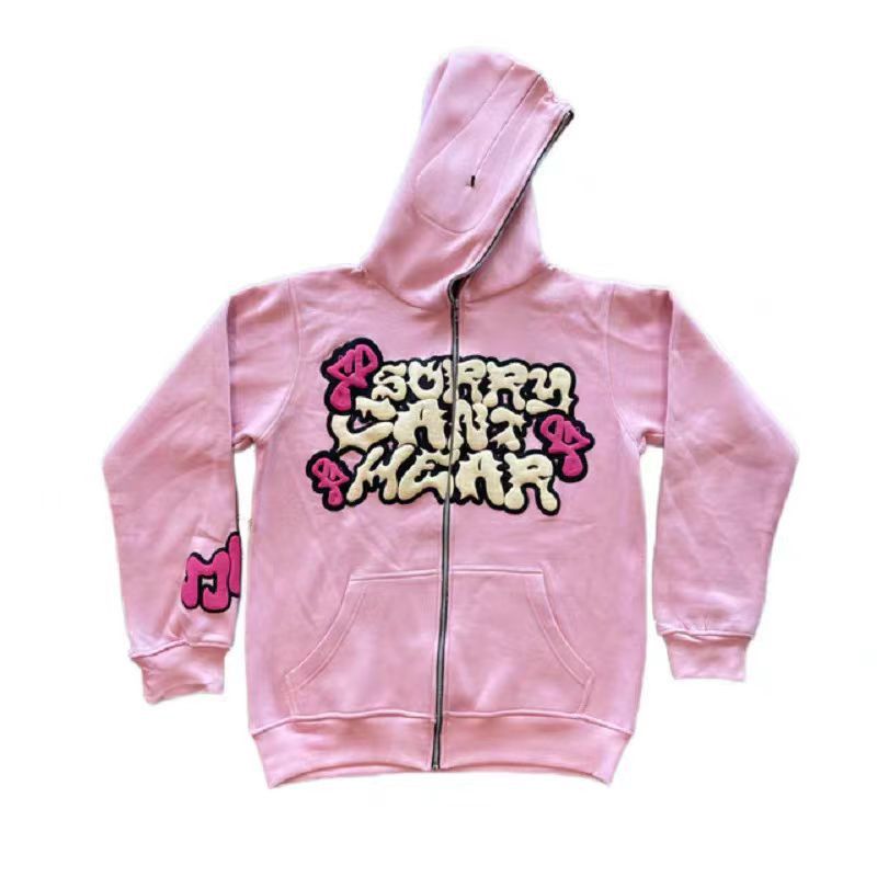 Harajuku style jacket sweatshirt Zip-up top Casual hoodies