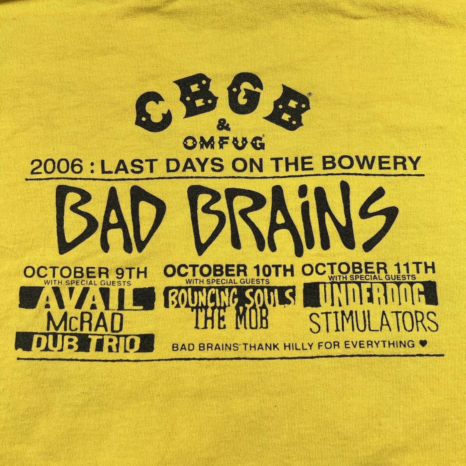 Band Tees 2006 Bad Brains Last Days On The Bowery Shirt CBGB & OMFUG Size US L / EU 52-54 / 3 - 22 Thumbnail