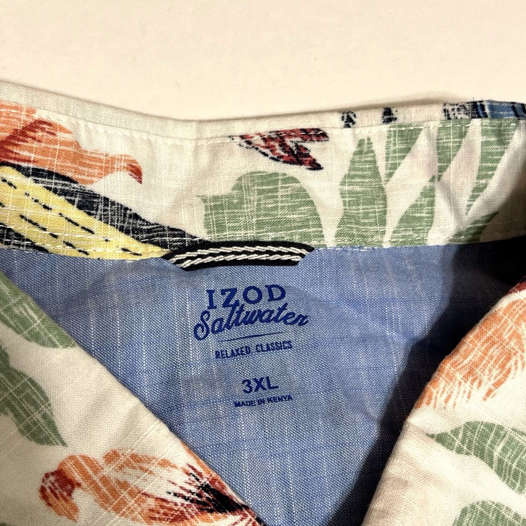 Izod VINTAGE Izod Saltwater Shirt Mens 3XL Hawaiian Beach Palm Trees Button Front Surf Aloha Size US XXL / EU 58 / 5 - 7 Thumbnail