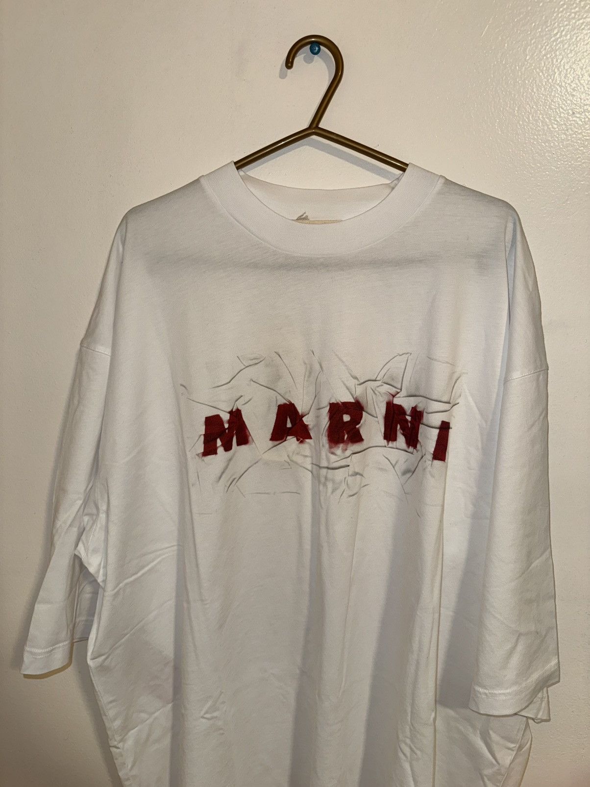 Marni Marni Wrinkled Logo Shirt Size XL Size US L / EU 52-54 / 3 - 2 Thumbnail