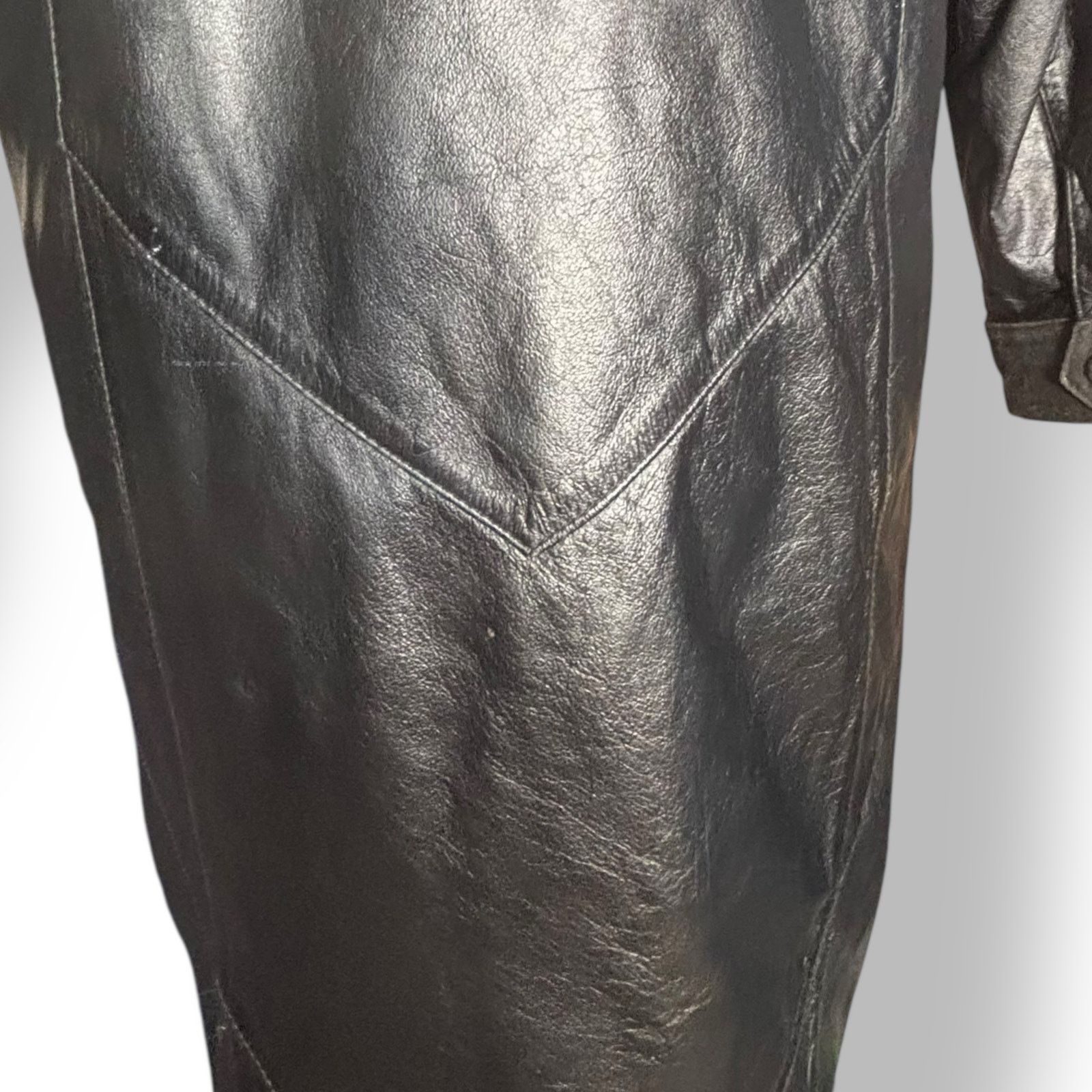 Wilsons Leather Vintage Wilsons Leather Black Long Trench Coat Suede Floral Size M / US 6-8 / IT 42-44 - 12 Thumbnail
