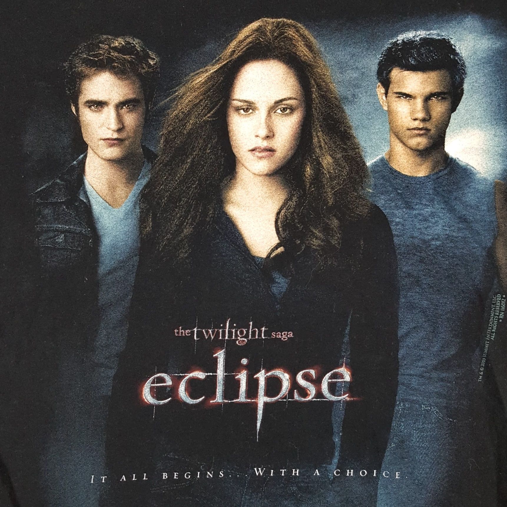Tultex VINTAGE Twilight Saga Eclipse Movie Promo Women's L T-Shirt Short Sleeve Jacob Crew Neck Tultex Black Top Shirt Girls Womens Size L / US 10 / IT 46 - 3 Thumbnail