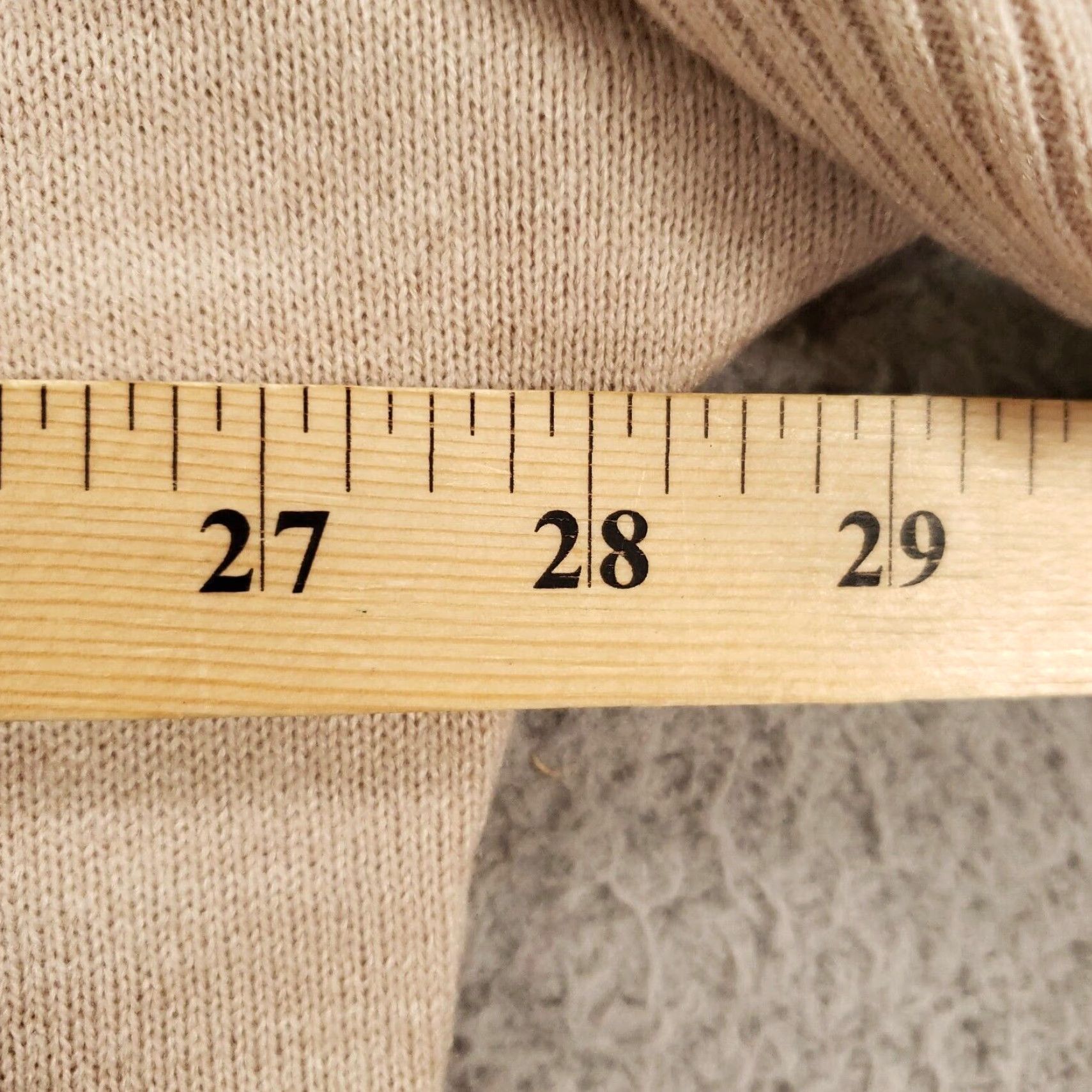 Denim & Co. Denim & Co. Sweater Women Large Beige Lightweight V-Neck Pullover Front Pockets Knit Long Sleeve Casual Womens Size L / US 10 / IT 46 - 4 Thumbnail
