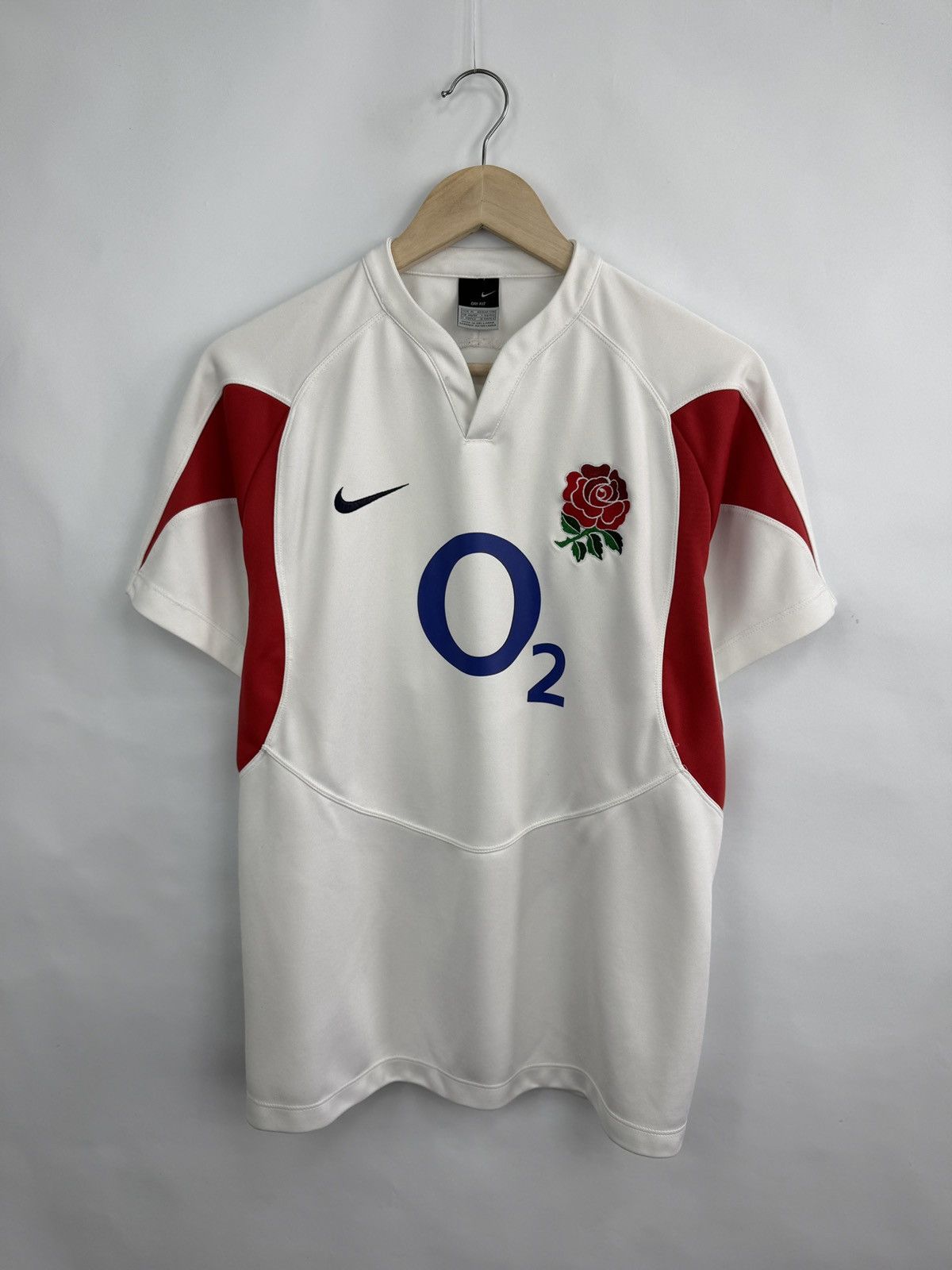 Nike 🏴󠁧󠁢󠁥󠁮󠁧󠁿 Vintage Y2K Nike Rugby England O2 T-Shirt Rare Retro Size US M / EU 48-50 / 2 - 3 Thumbnail
