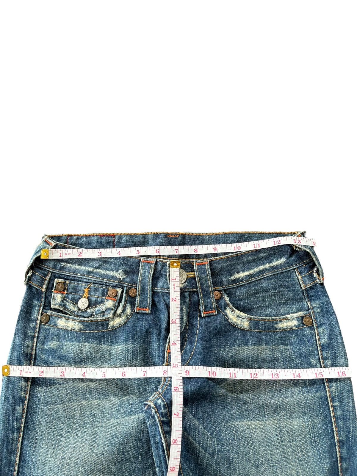 True Religion Vintage True Religion Joey Mud Wash Distress Flare Jeans Size 27" / US 4 / IT 40 - 6 Thumbnail