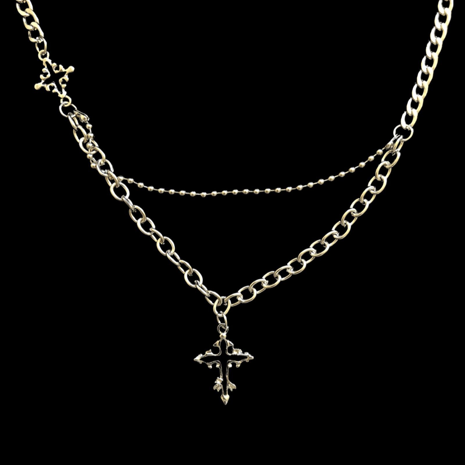 Jewelry Cross Chain Necklace Punk Y2K Size ONE SIZE - 3 Thumbnail