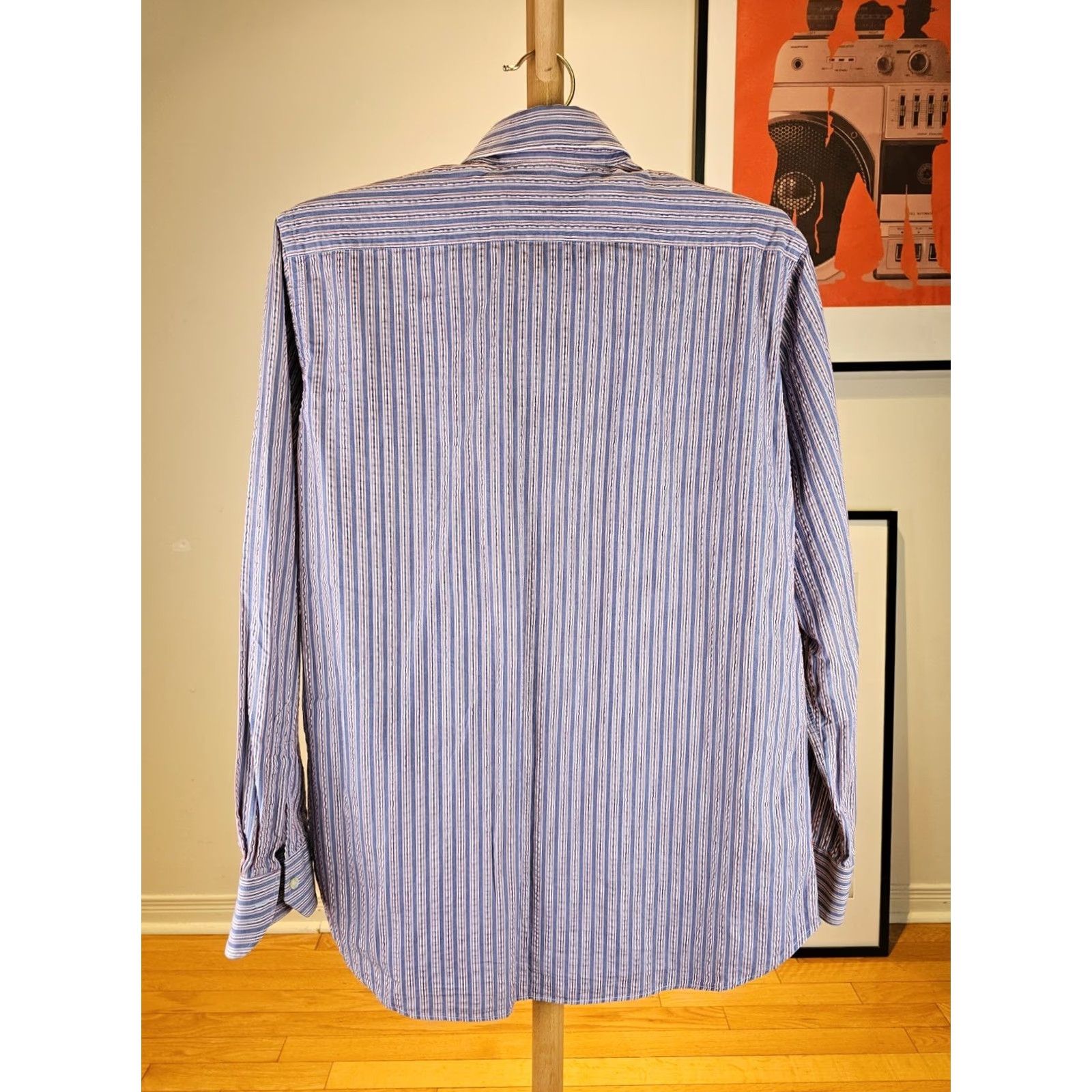 Etro ETRO Milano Dress Striped Long Sleeve Button Dress Shirt SZ 40 (M) Multicolor Mens Shirt Size 40R - 5 Thumbnail