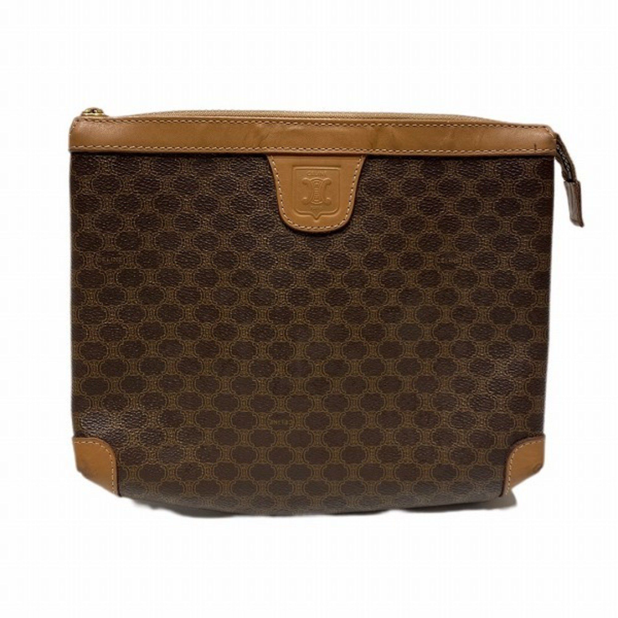image of Celine Céline Macadam Clutch in Brown, Women's