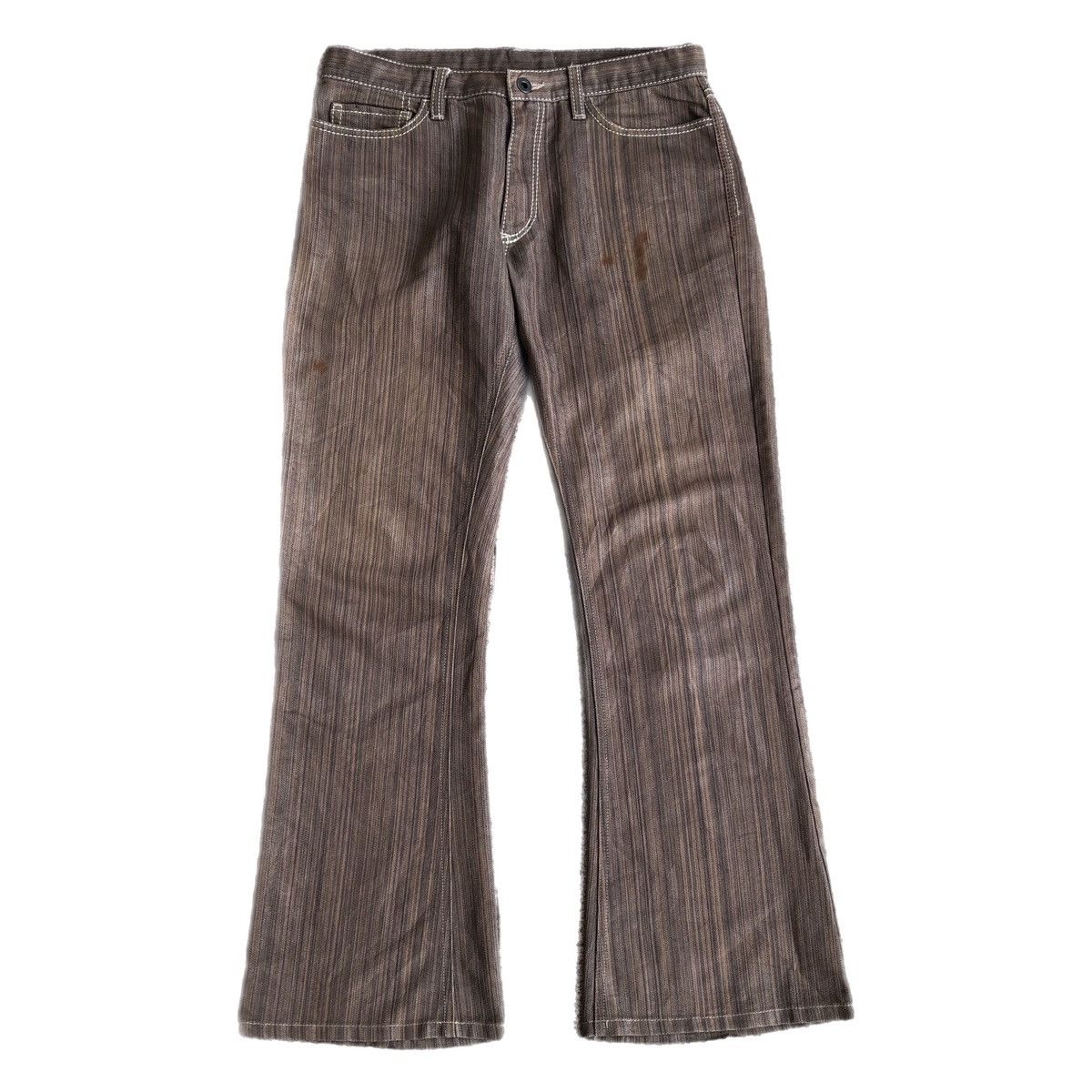 Japanese Brand Edge rupert flared striped bootcut jeans Size US 30 / EU 46 - 3 Thumbnail