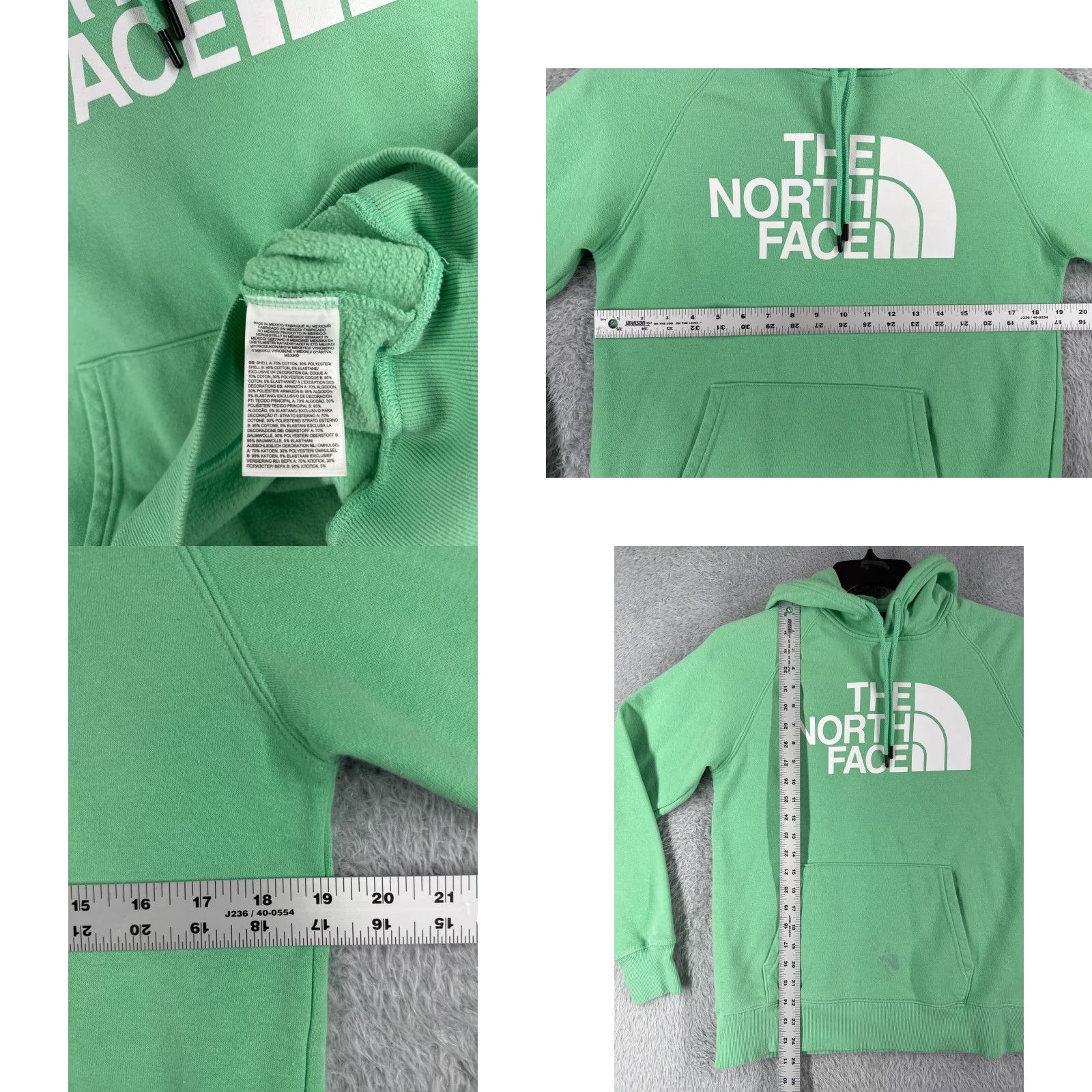 The North Face The North Face Hoodie Women S Green Pullover Sweater Jersey Cotton Blend Logo Floral Pockets Regular 34 in Chest Size S / US 4 / IT 40 - 8 Thumbnail