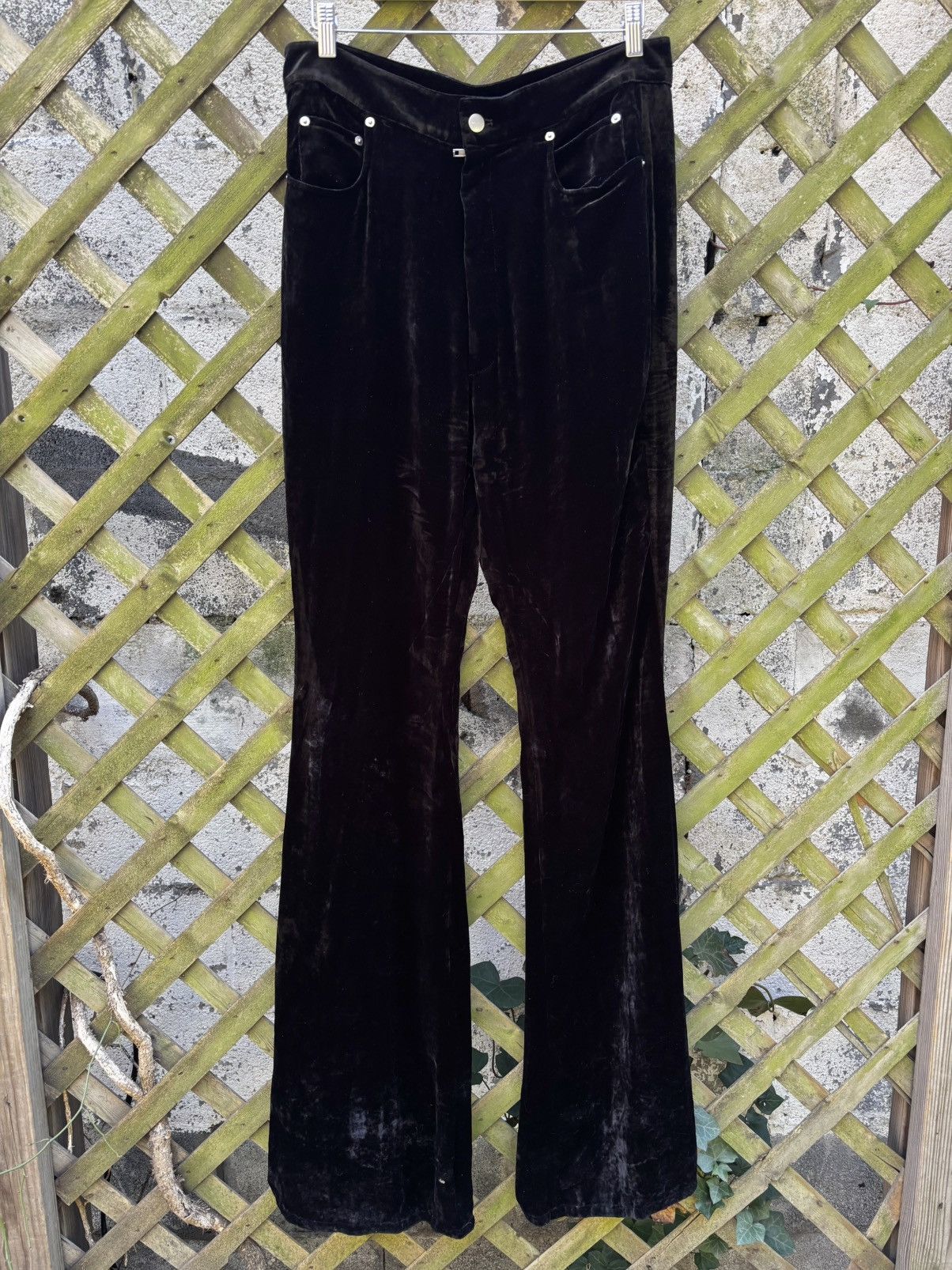 Rick Owens Rick Owens SS22 Strobe Velour Bolan Bootcut Pants Size US 32 / EU 48 - 1 Thumbnail
