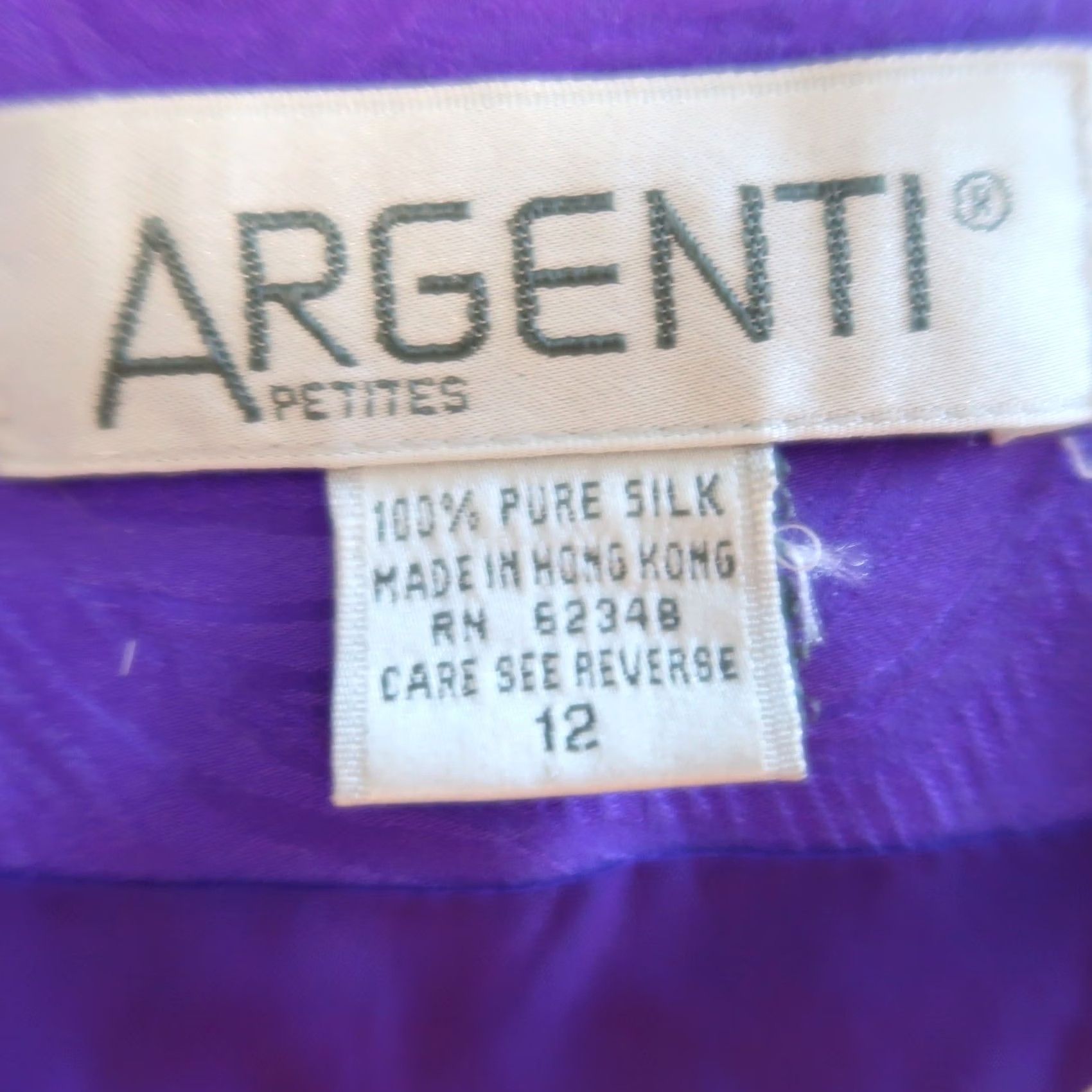 Vintage VINTAGE Argenti royal purple silk top and skirt suit set 12 90s Cocktail Dress / Ensemble (Silk) Ladies Womens Size XL / US 12-14 / IT 48-50 - 6 Thumbnail