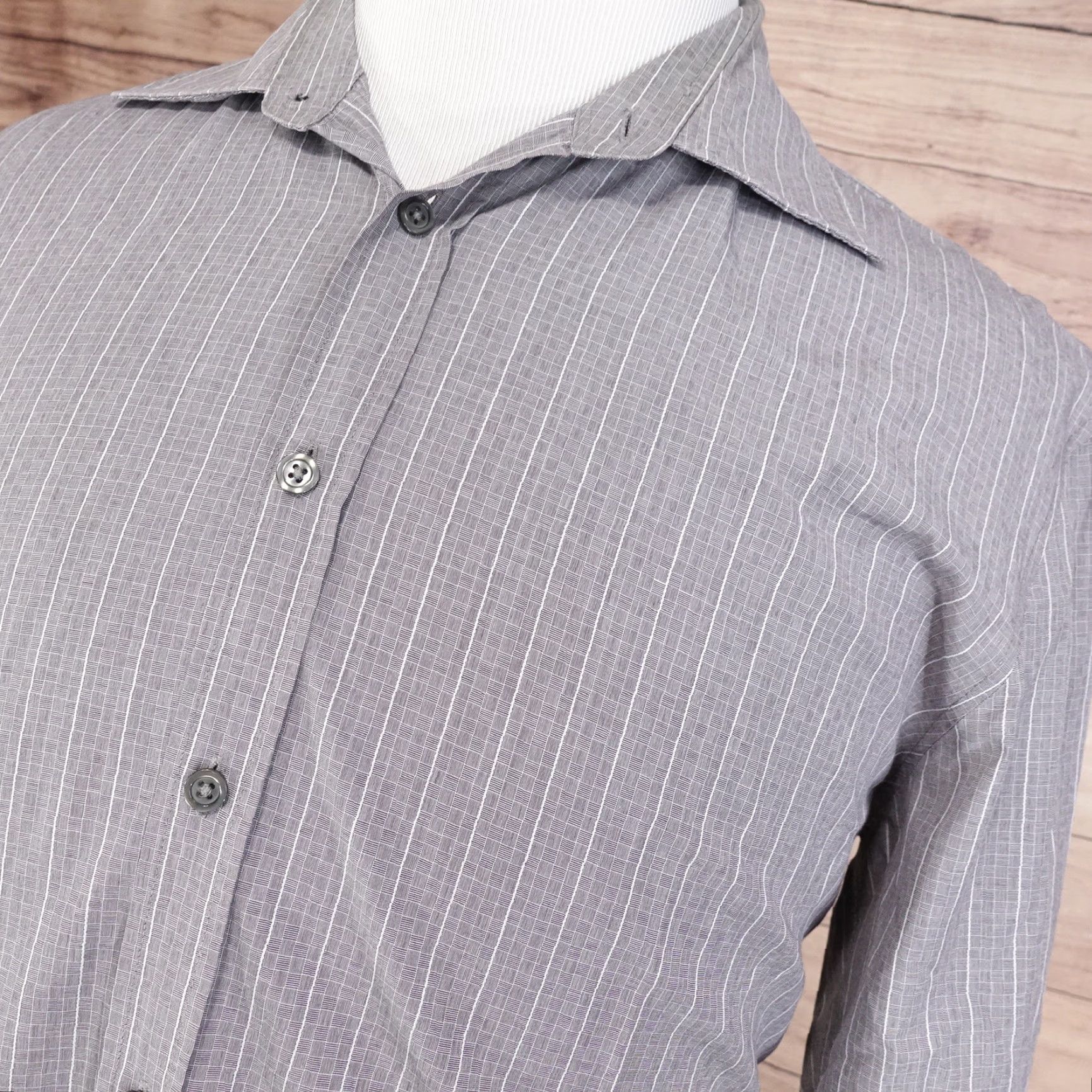 Hugo Boss HUGO BOSS Grey Check Long Sleeve Button-Up Shirt Men’s 2XL Size US XXL / EU 58 / 5 - 2 Thumbnail