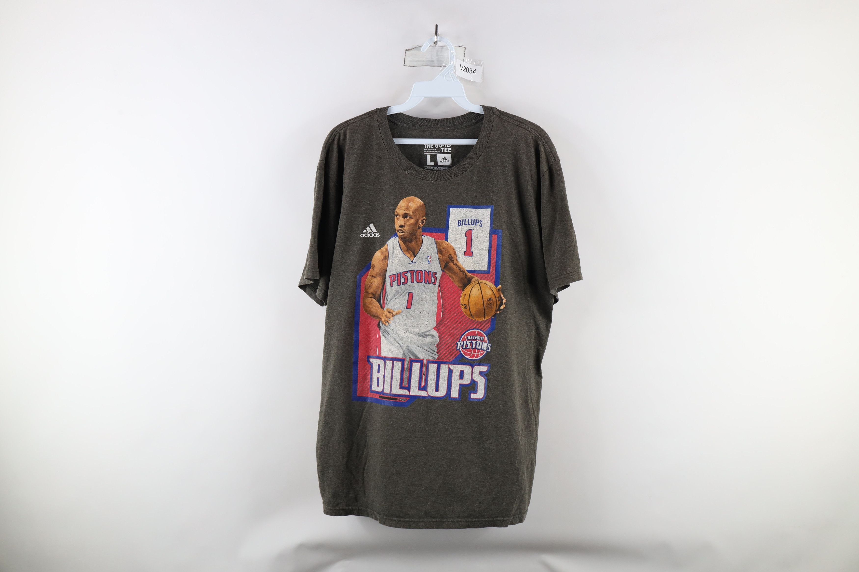 Adidas × Vintage Vintage Y2K Adidas Detroit Pistons Basketball T-Shirt Size US L / EU 52-54 / 3 - 1 Thumbnail
