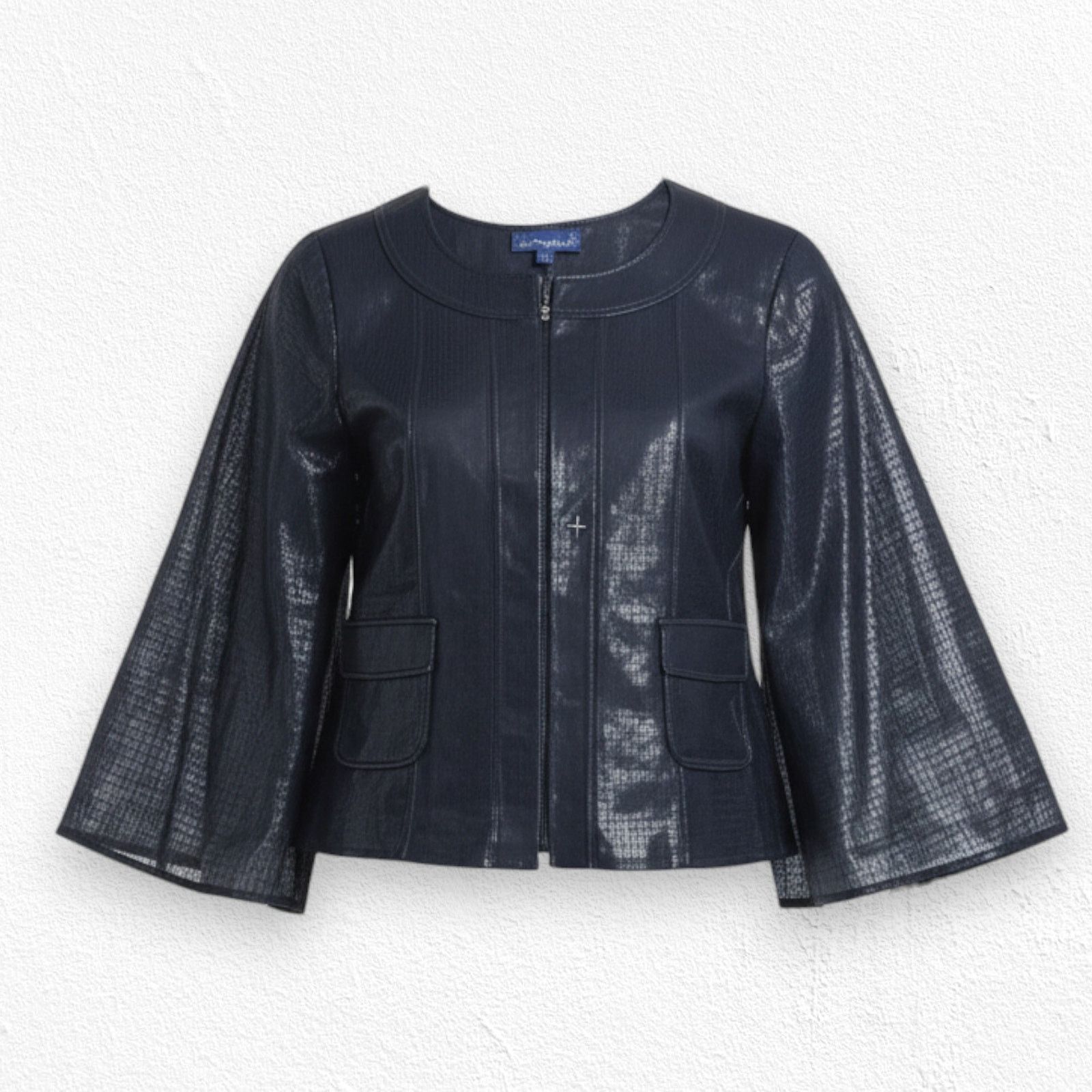 Other Y2K Black Faux Leather Croc Embossed Jacket Size Large Size L / US 10 / IT 46 - 1 Thumbnail