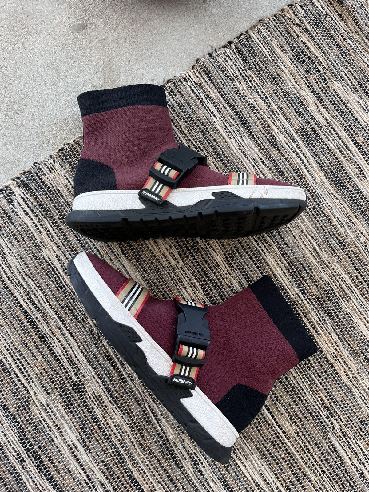 Burberry Rare Burberry Sock Black Purple High Sneakers Luxury Y2K Size US 4 / IT 34 - 4 Thumbnail