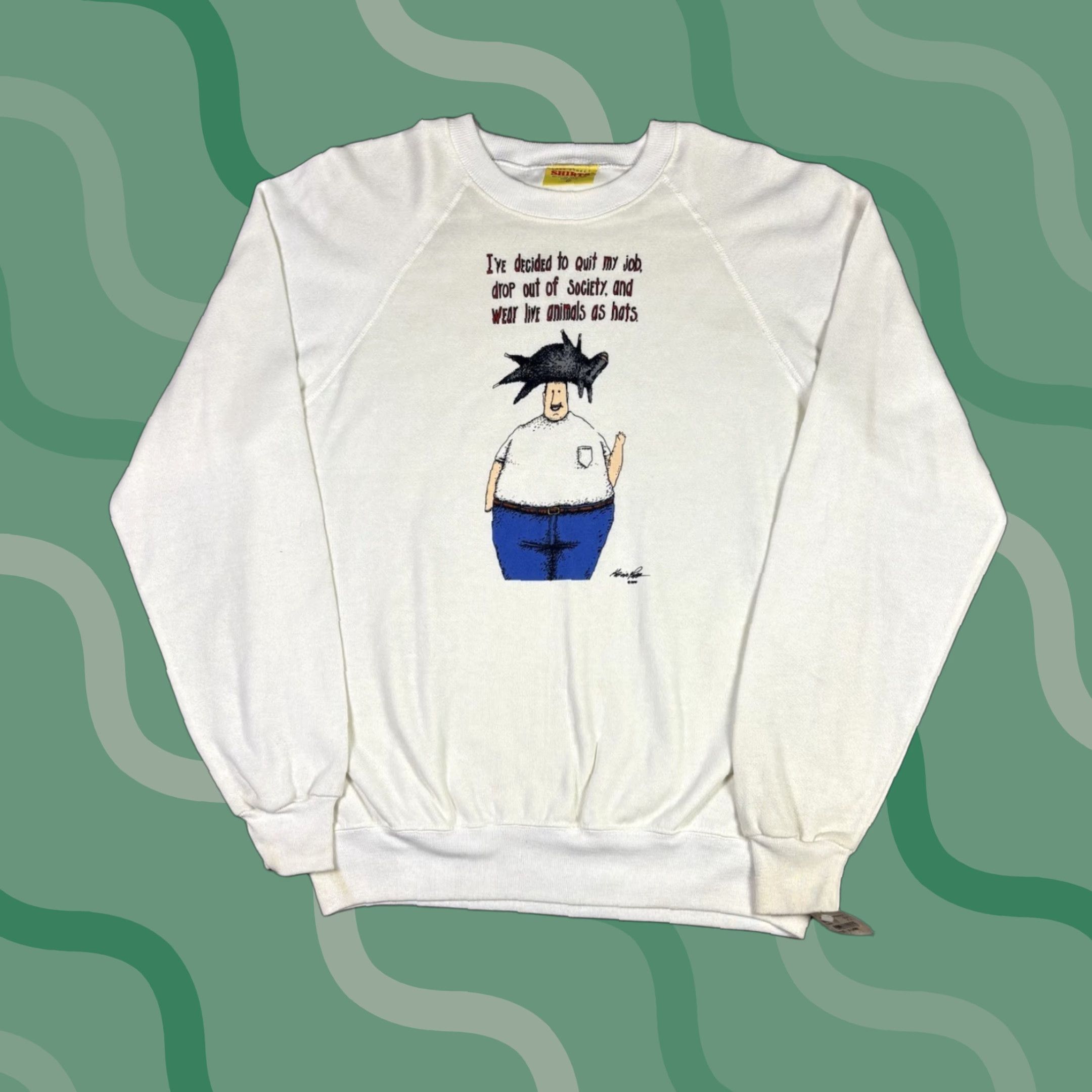 Vintage VINTAGE Funny Dad Joke Quote Crewneck Sweatshirt Adult XL 80s Size US XL / EU 56 / 4 - 1 Thumbnail