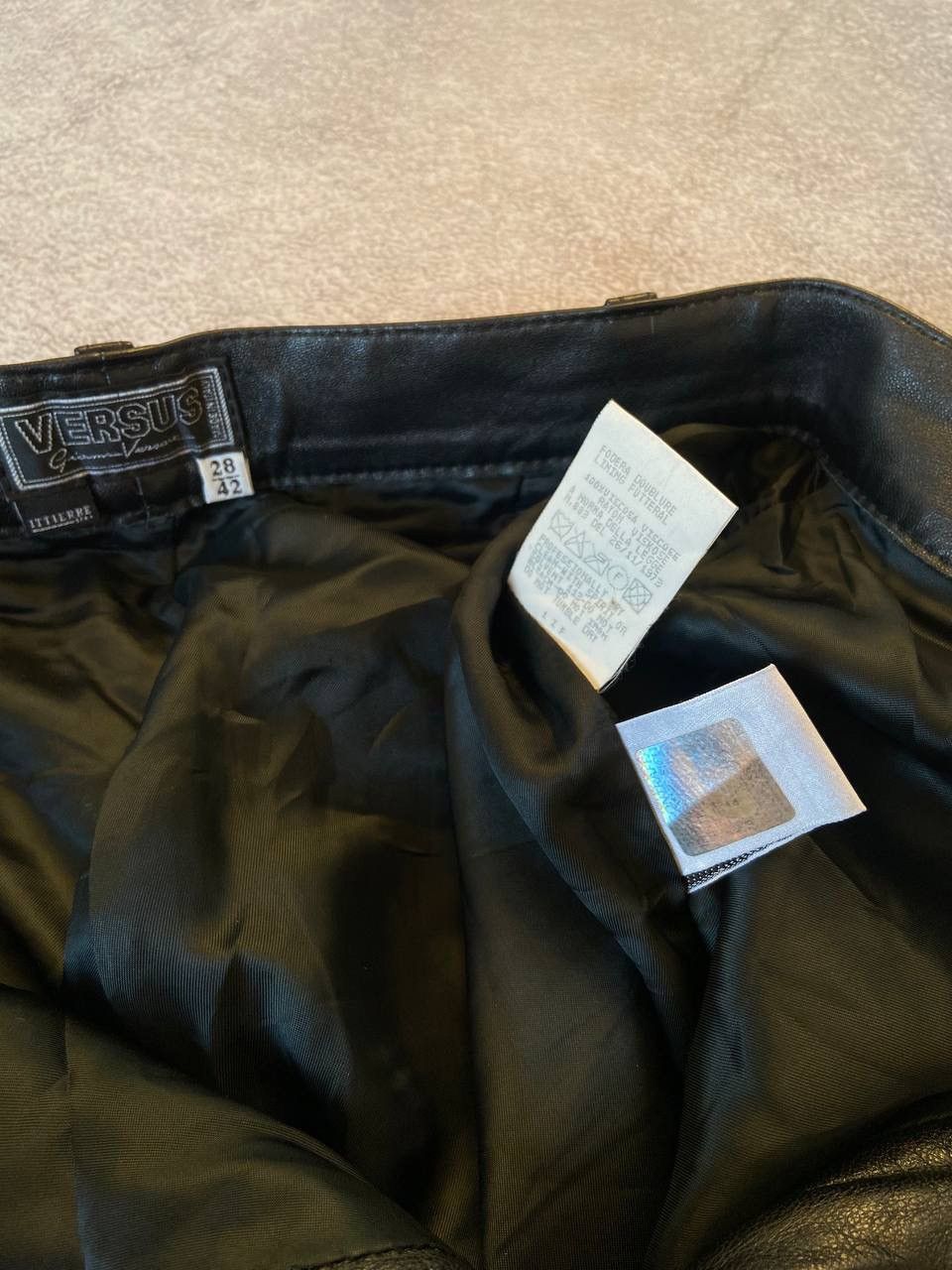 Versus Versace Versus Gianni Versace Vintage Leather Pants Iconic 90s women Size 28" / US 6 / IT 42 - 12 Thumbnail