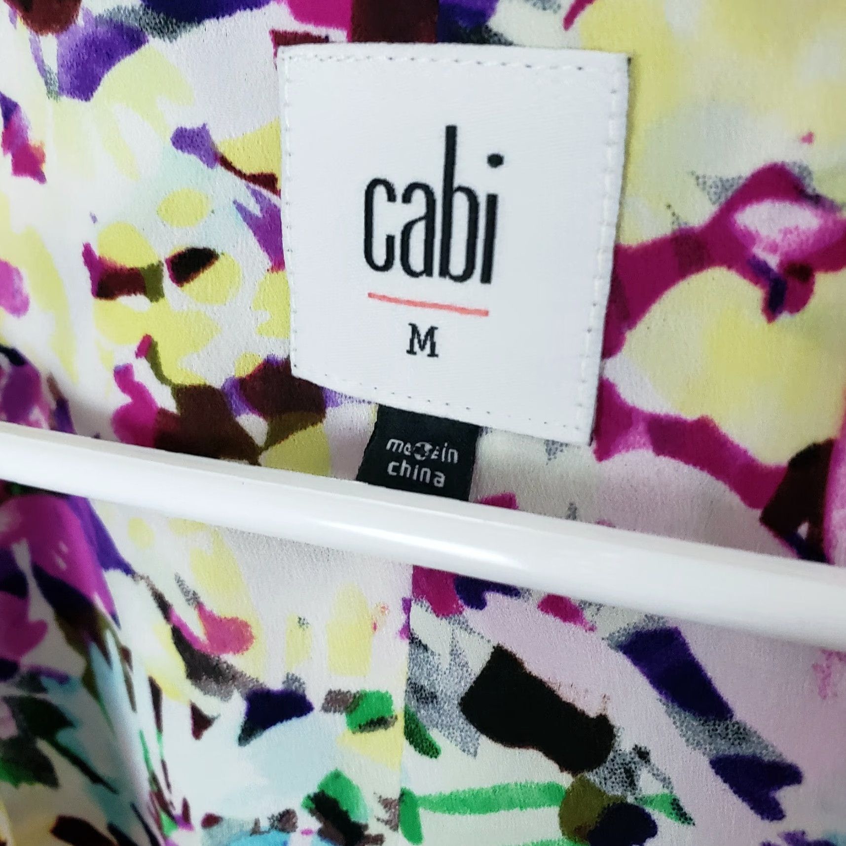 Vintage CAbi 5211 Womens Blouse Pink Yellow Floral V-Neck Medium M Shirt Womens Size M / US 6-8 / IT 42-44 - 4 Thumbnail