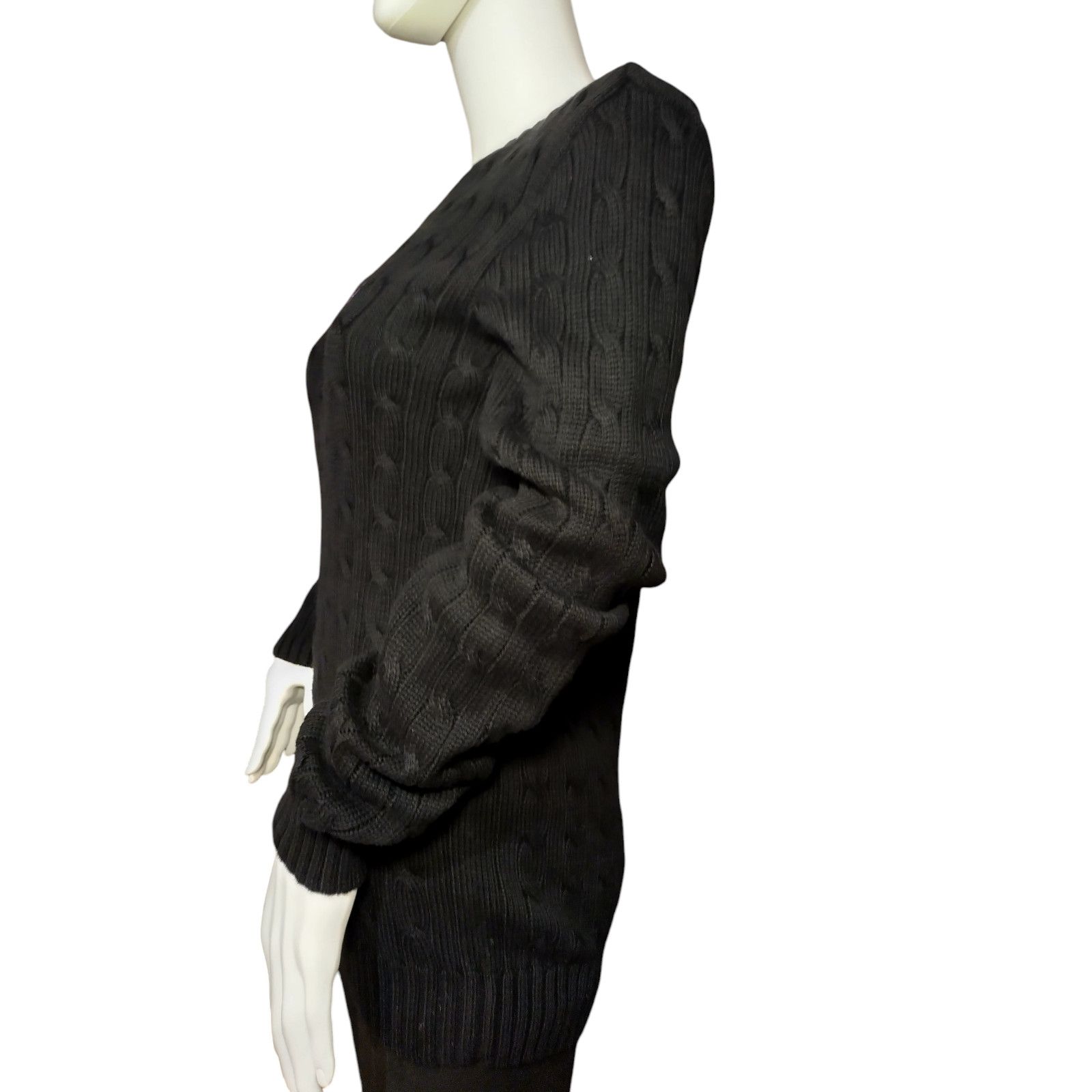 Ralph Lauren Ralph Lauren Womens Black Long Sleeve Cable Knit Sweater Lg Size L / US 10 / IT 46 - 5 Thumbnail