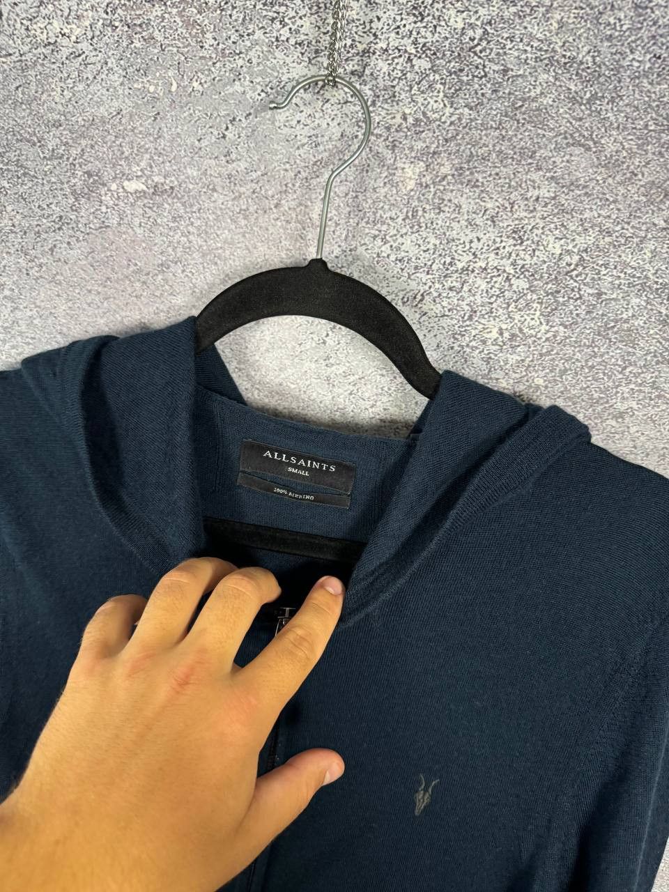 Allsaints Allsaints Mode Merino Zip Hoody MK130D Blue Men's Small Size US S / EU 44-46 / 1 - 13 Thumbnail