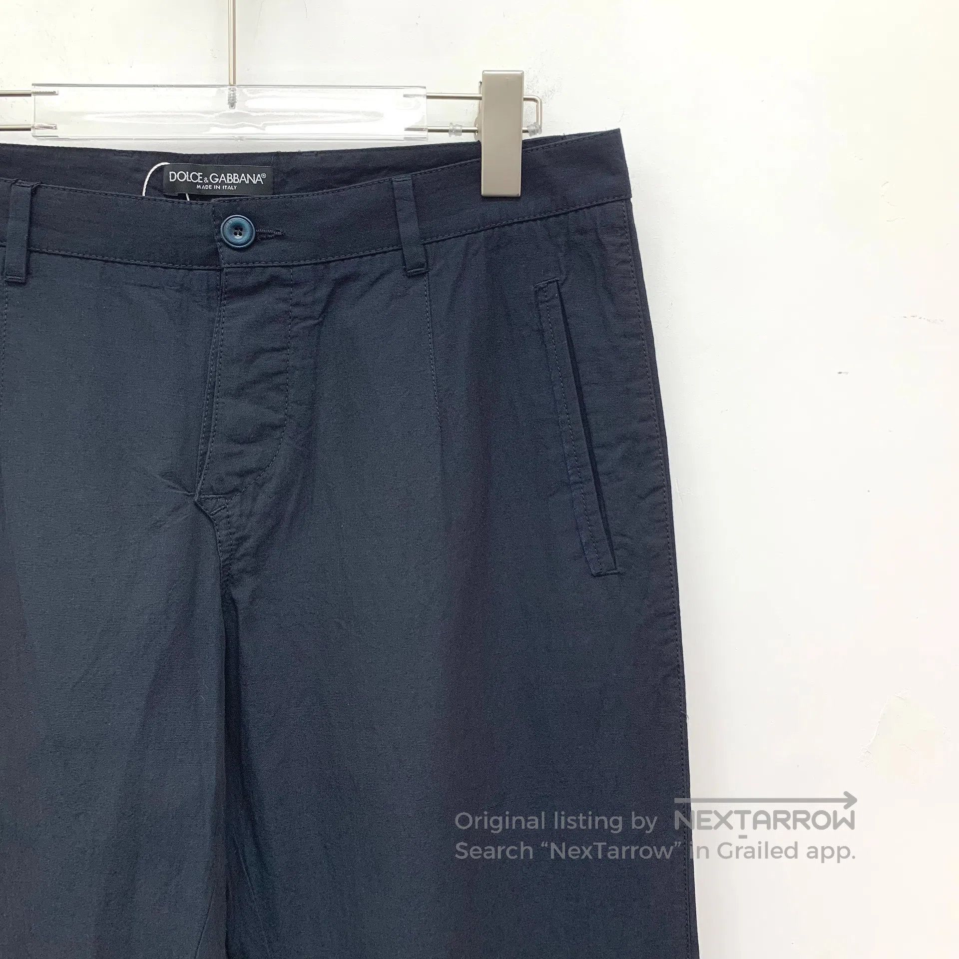 Dolce & Gabbana Dolce Gabbana Blue Cotton Linen Casual Pants| Size US 30 / EU 46 - 3 Thumbnail