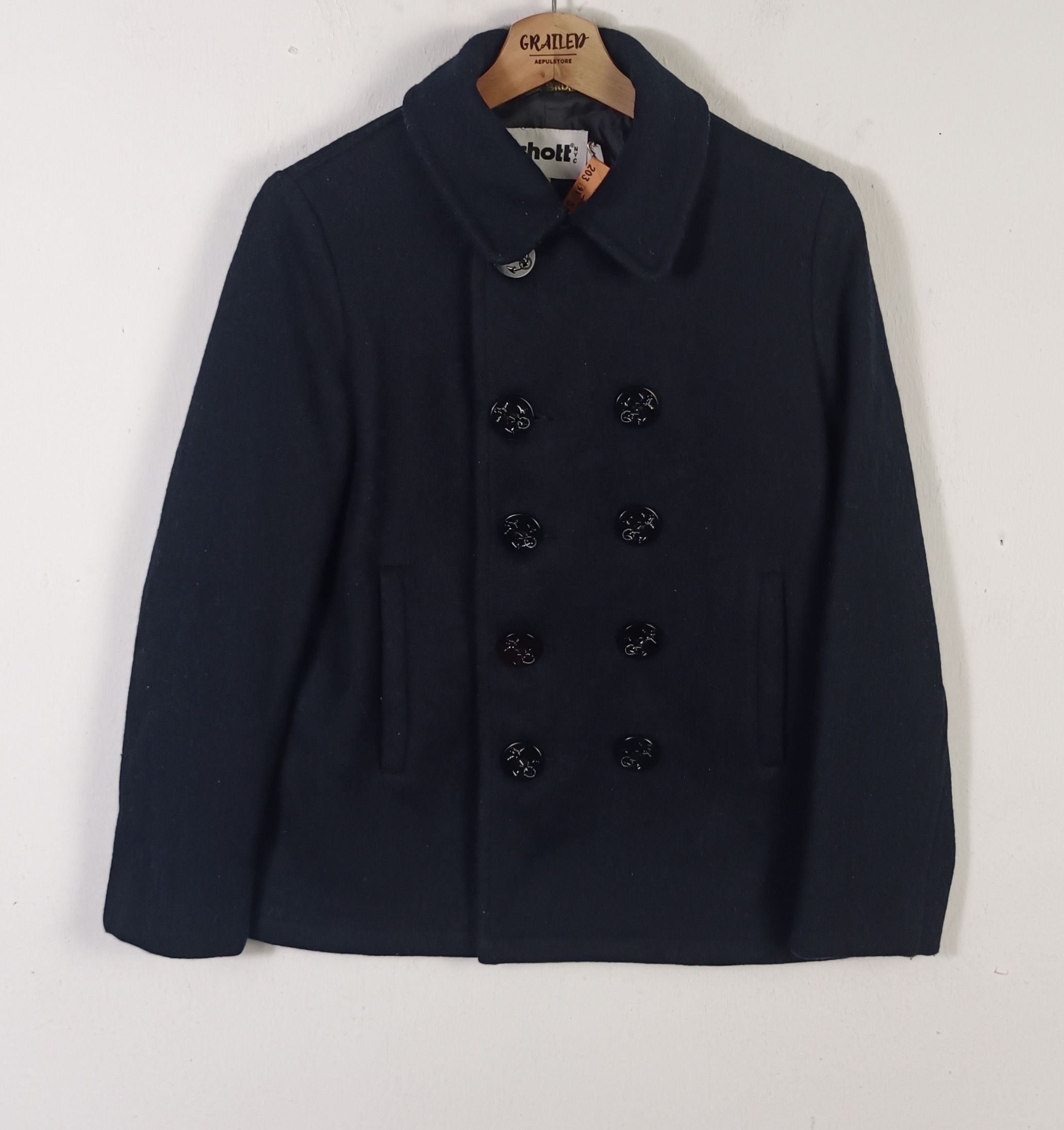 Schott Vintage SCHOTT Bros Peacot Men Jacket Size US S / EU 44-46 / 1 - 1 Thumbnail