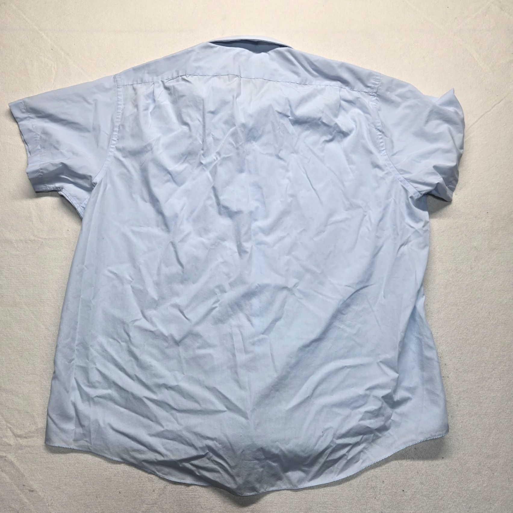 Vintage VINTAGE David Taylor Big & Tall Oxford Shirt Light Blue Button-Down Adult Mens 20 Dress Shirt Short Sleeve Size US XXL / EU 58 / 5 - 6 Thumbnail