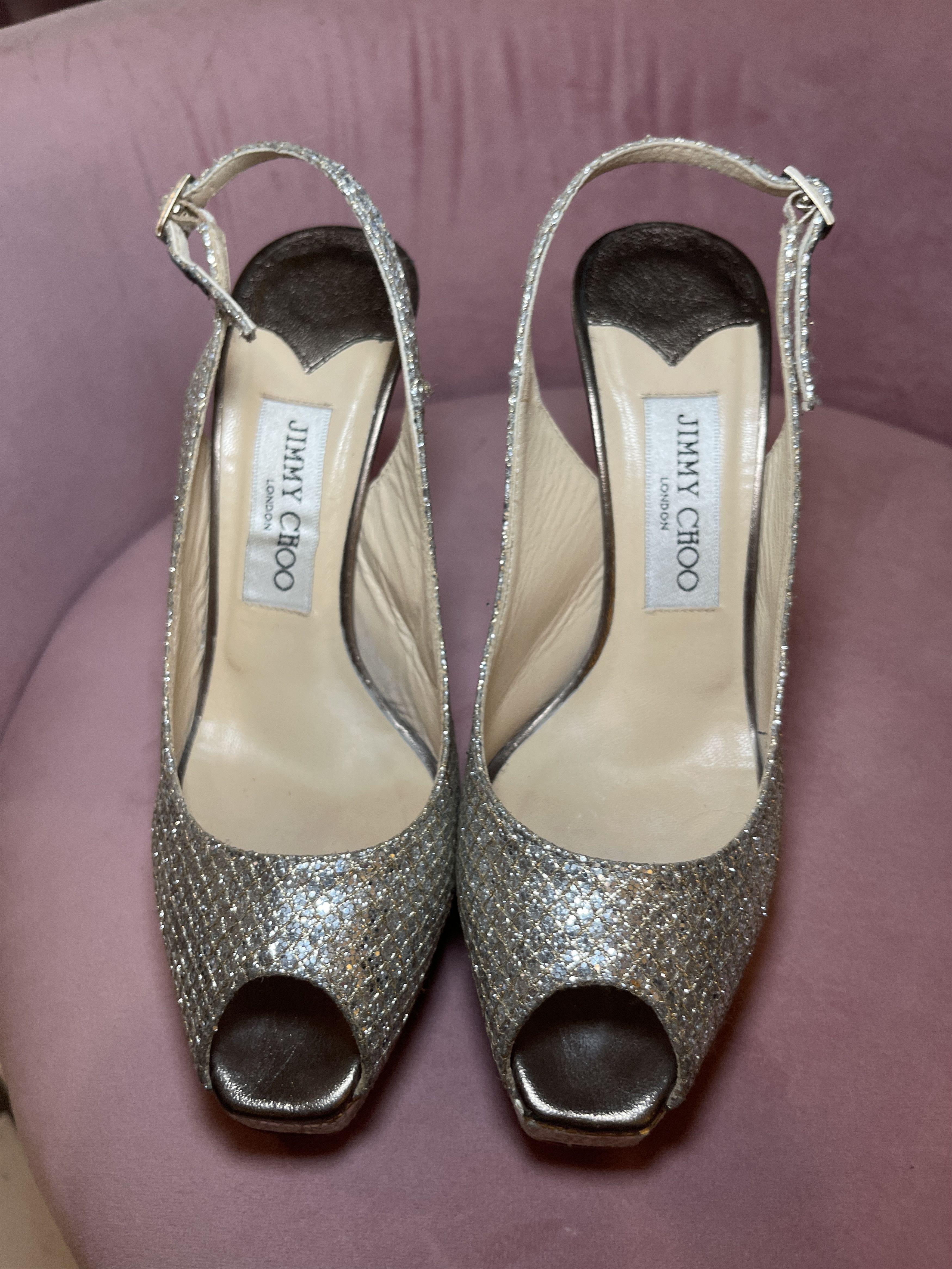Jimmy Choo jimmy choo gold sparkle heel size 36.5 / 6.5 Size US 6.5 / IT 36.5 - 6 Thumbnail